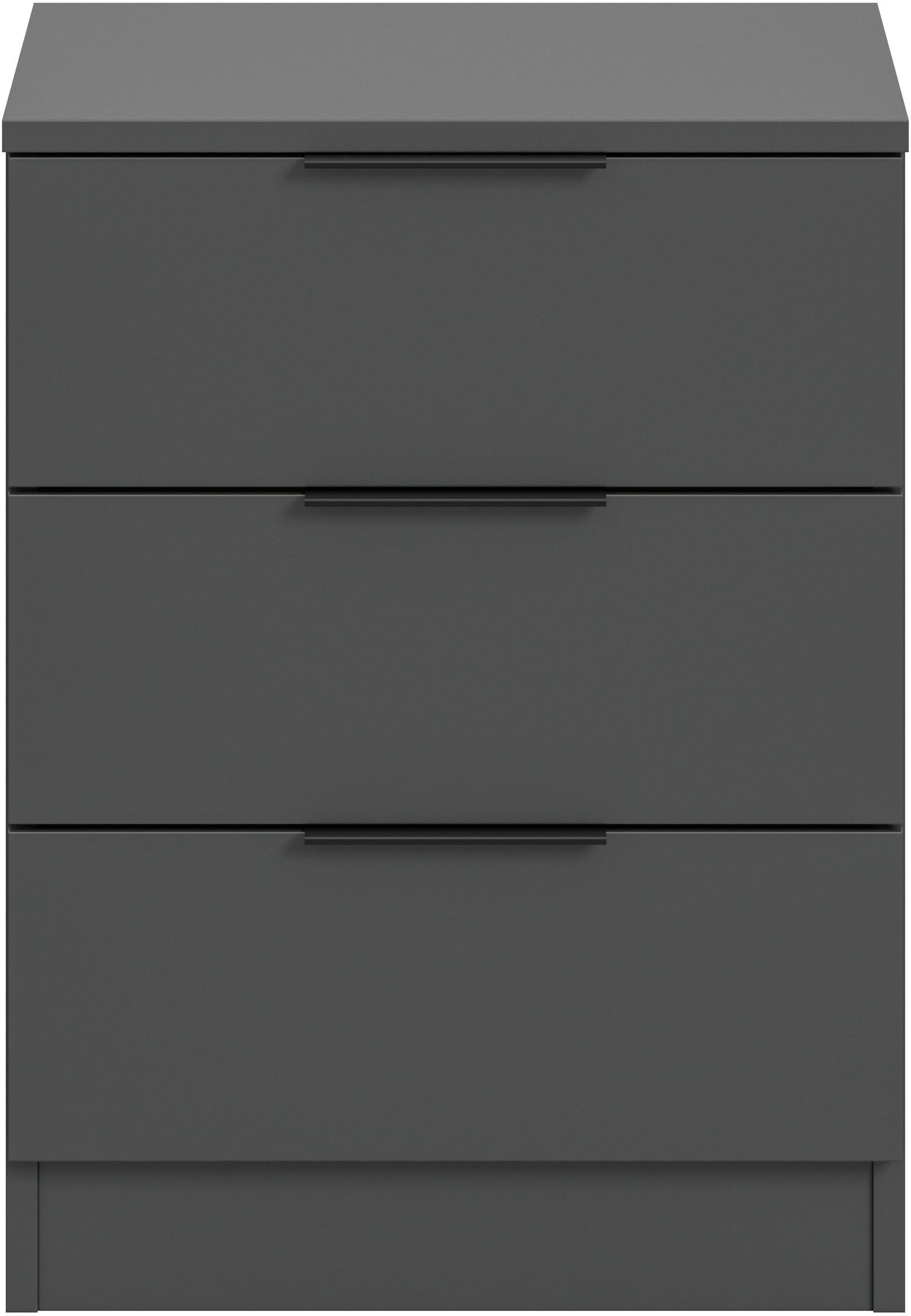 Home affaire Nachtkommode »Skarde Nachttisch Beistelltisch Kommode, Breite: 45 cm«, (1 St.), Skarde, Nachtkommode, 3 Schubkästen, anthrazit