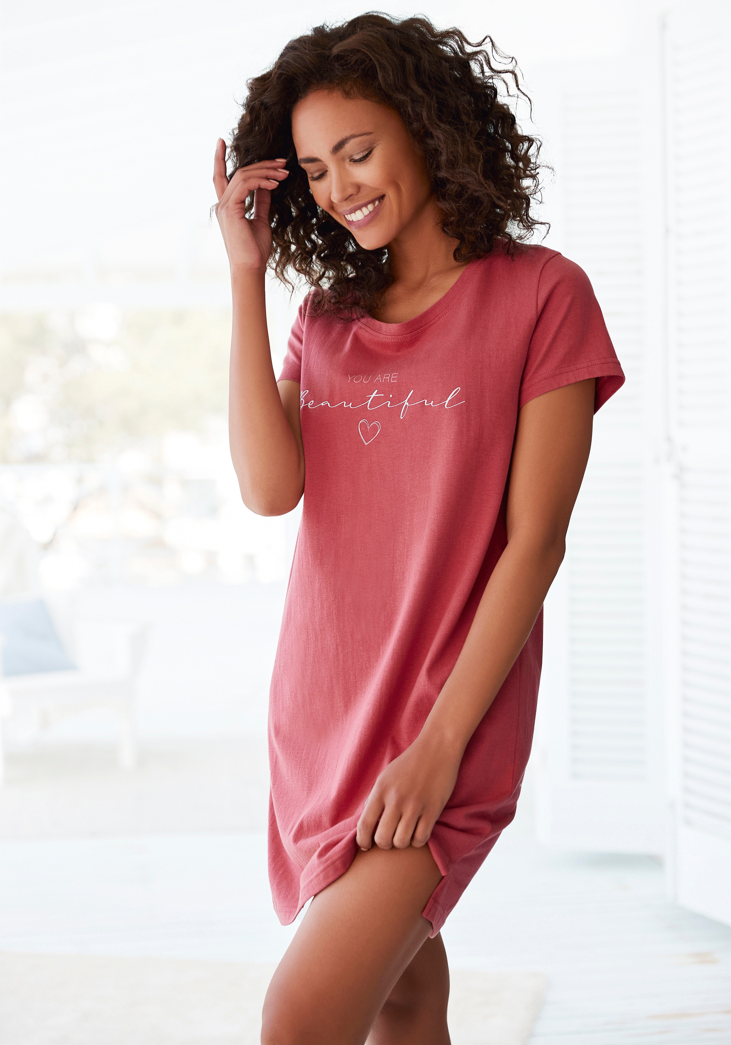 Vivance Dreams by Lascana Bigshirt mit Frontdruck