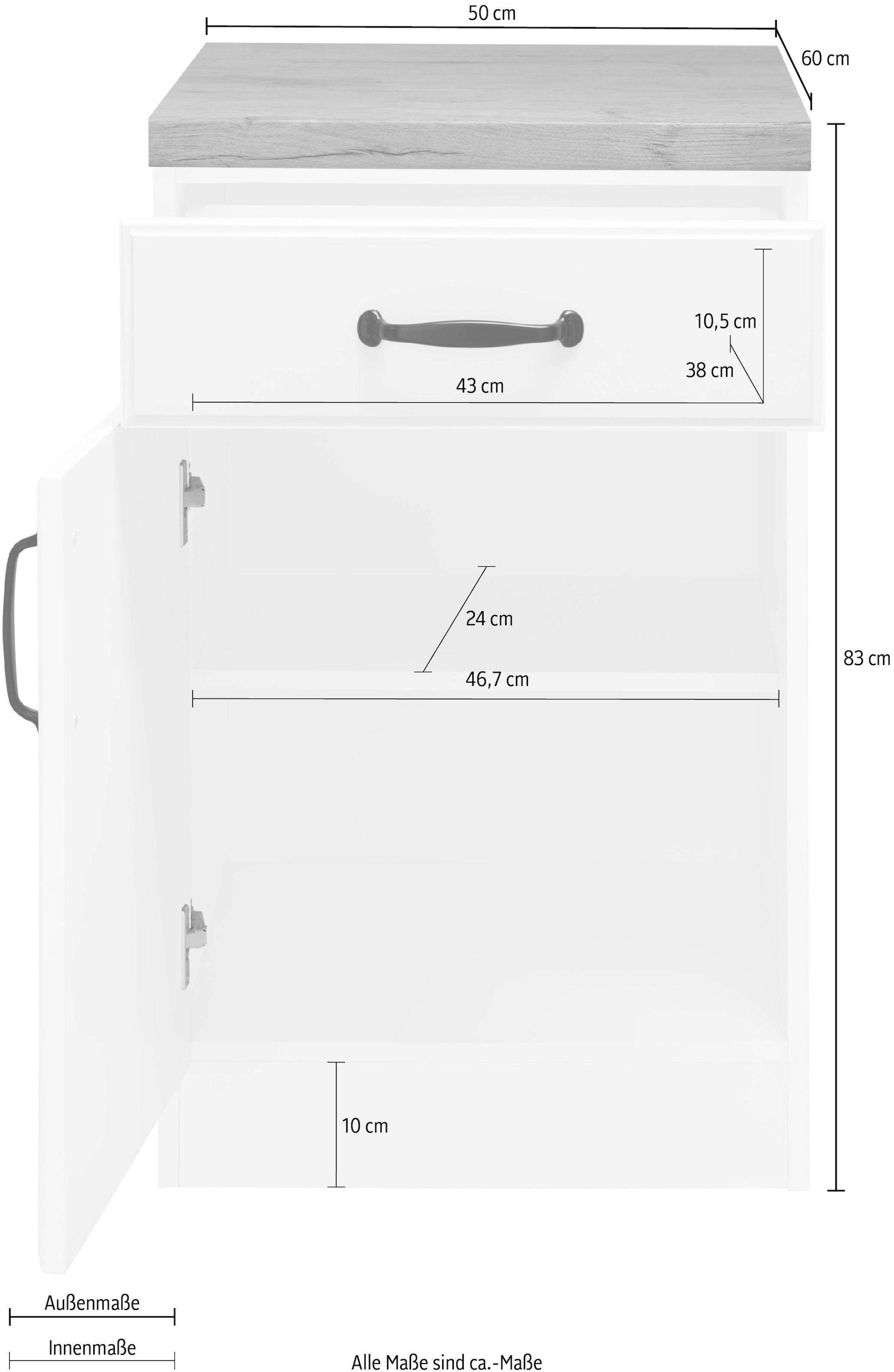 wiho Küchen Unterschrank »Erla«, 50 cm breit mit Kassettenfront