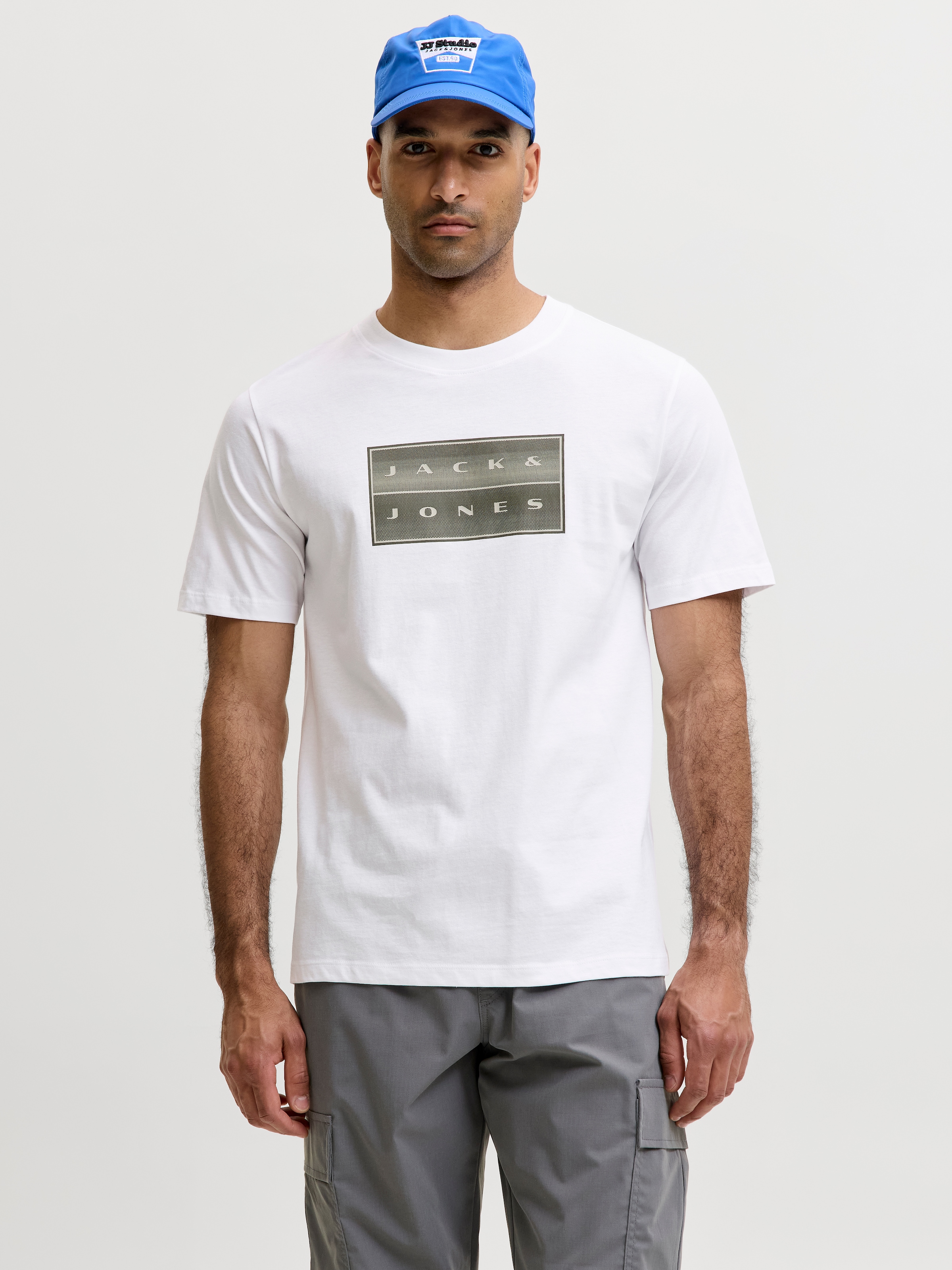 Jack & Jones Rundhalsshirt »JCOFUSION BOX PRINT TEE SS CN SN« Baumwolle, regular fit
