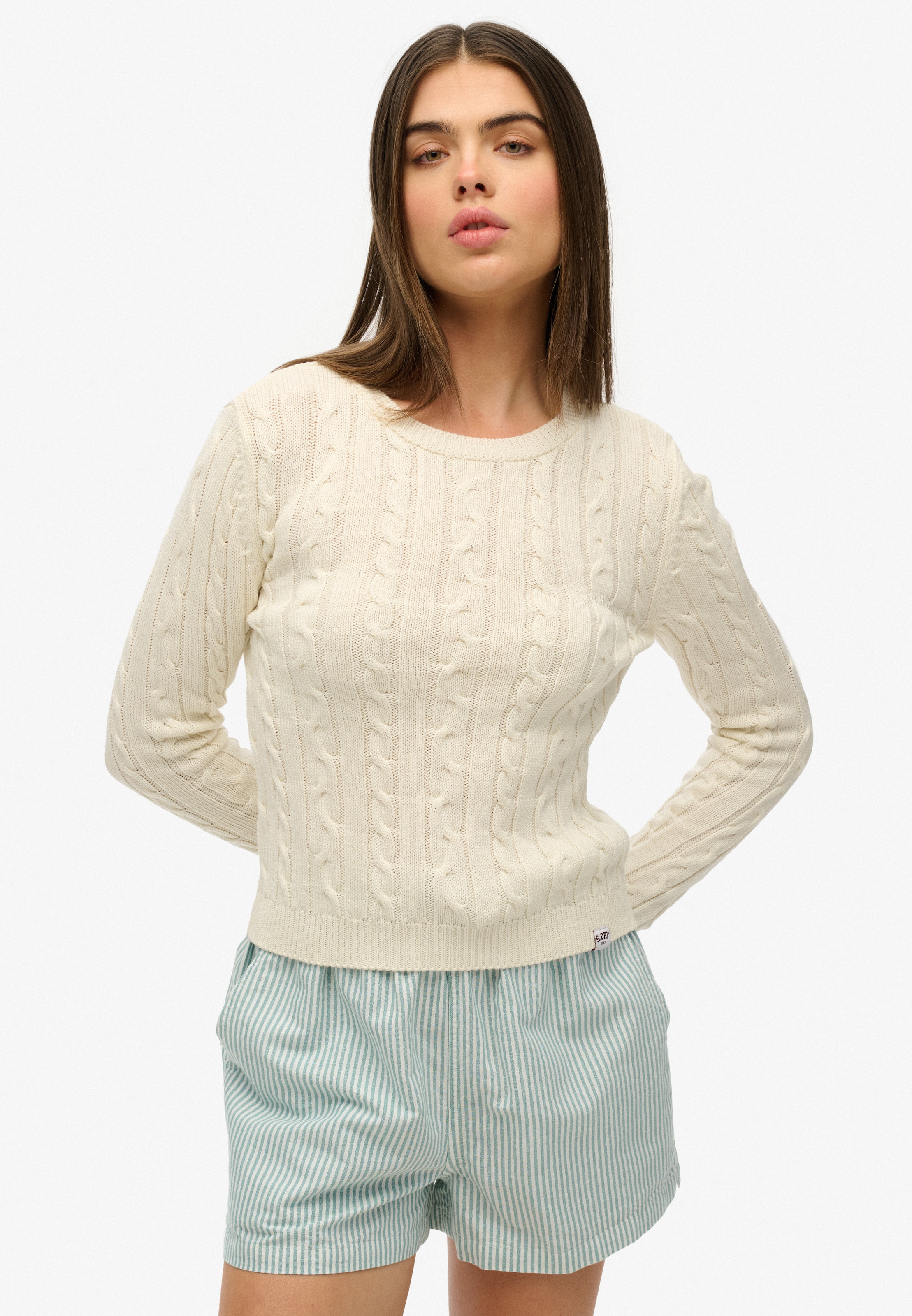 Superdry Strickpullover "ESSENTIALS SLIM CABLE JUMPER" günstig online kaufen