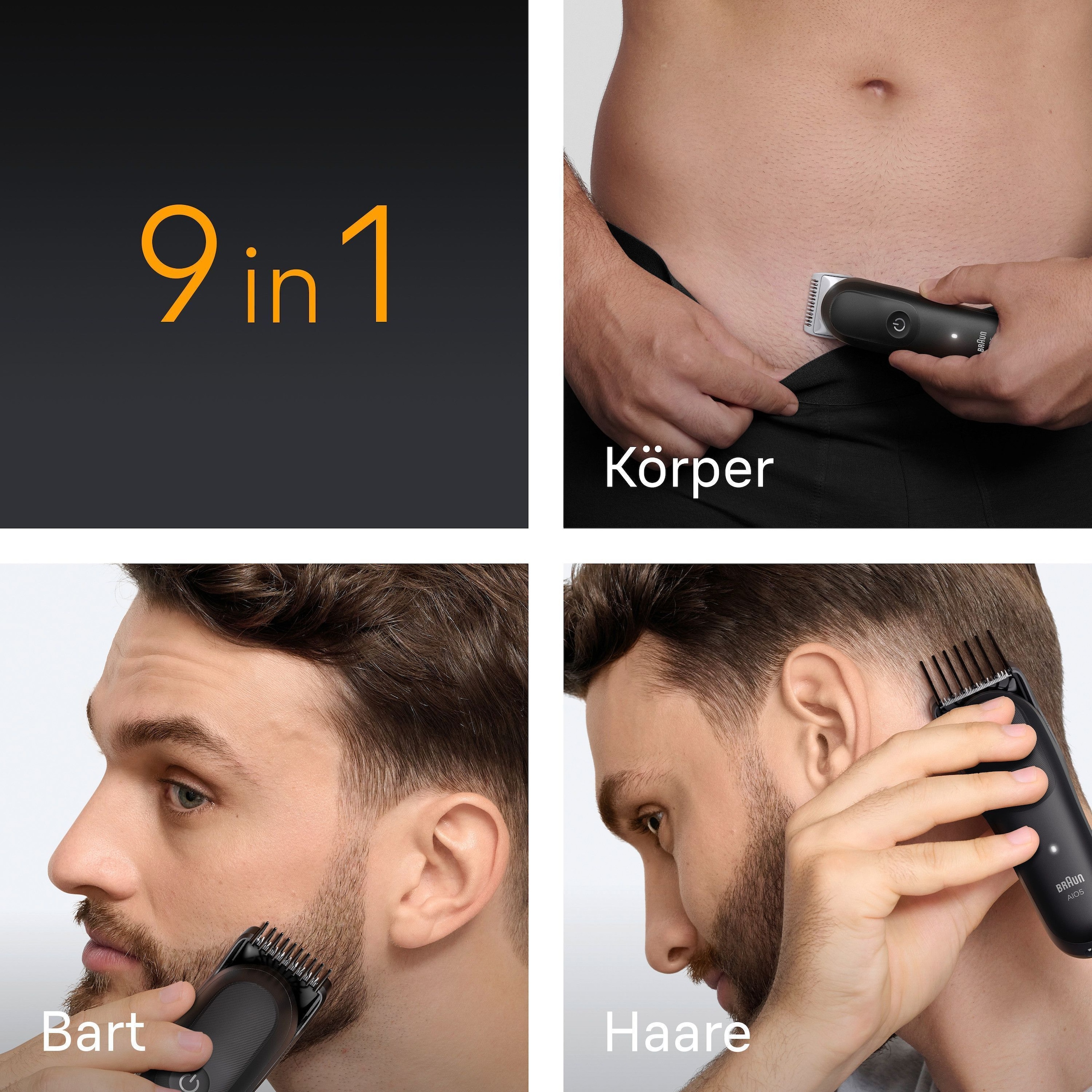 Braun Haarschneider »Braun All-in-One Series 5, 9-in-1 Set«, ultrascharfe Klinge, 120 Min Akku, SkinGuard-Technologie
