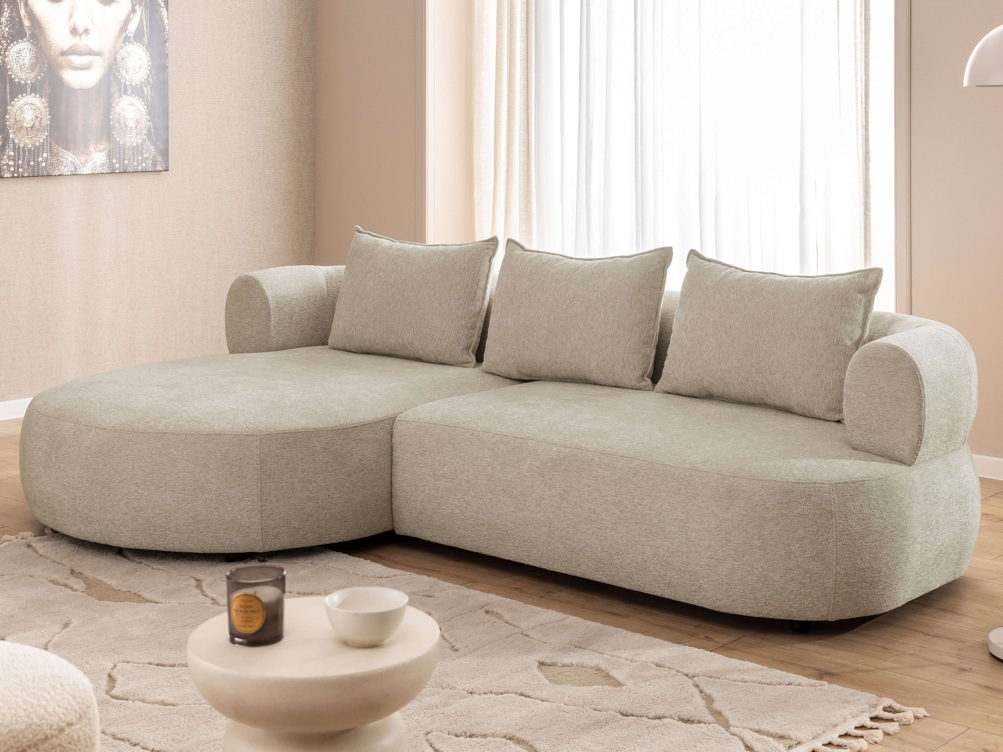 Home affaire Ecksofa "LUSSAC L-Form Design-Sofa mit Zierkissen, Maße B/T/H: günstig online kaufen