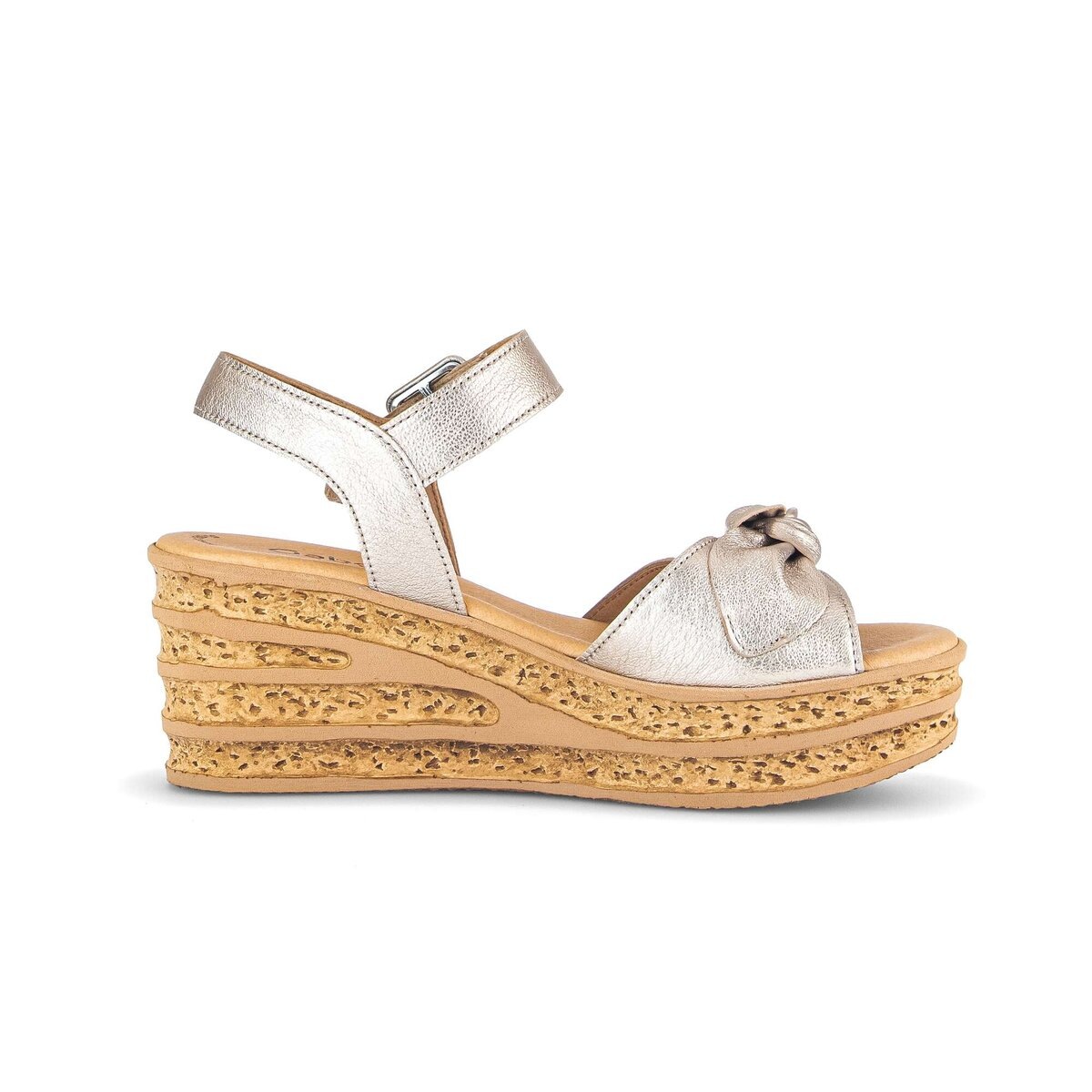 Keilsandalette GABOR "Keilsandalette", Damen, Gr. 39, gold, Schuhe 8