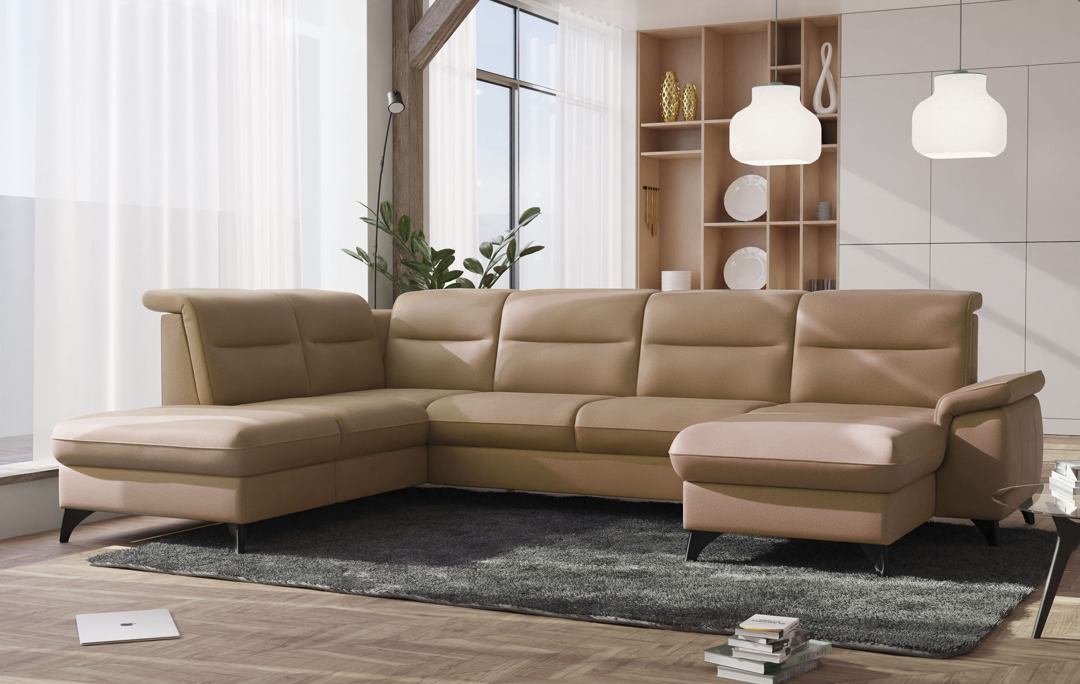sit&more Wohnlandschaft "Astoria U-Form" wahlweise mit motorischer Relaxfunktion