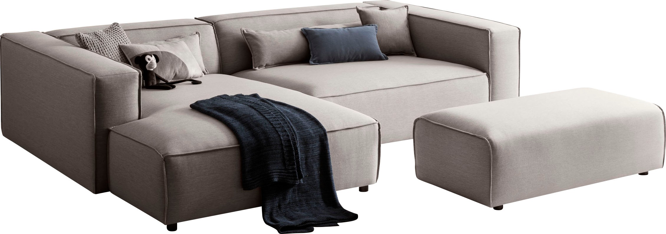LeGer Home by Lena Gercke Ecksofa "PIARA XXL, L-Form, Schlaffunktion, Cord, günstig online kaufen