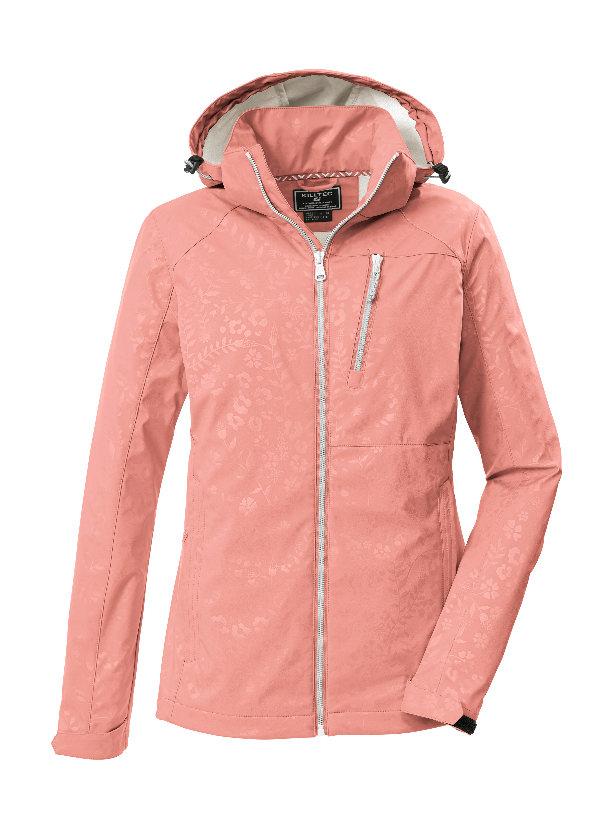 Killtec Softshelljacke "KOS 13 WMN SFTSHLL JCKT FLORAL" Wasserabweisende, winddichte Softshelljacke mit floralem Muster