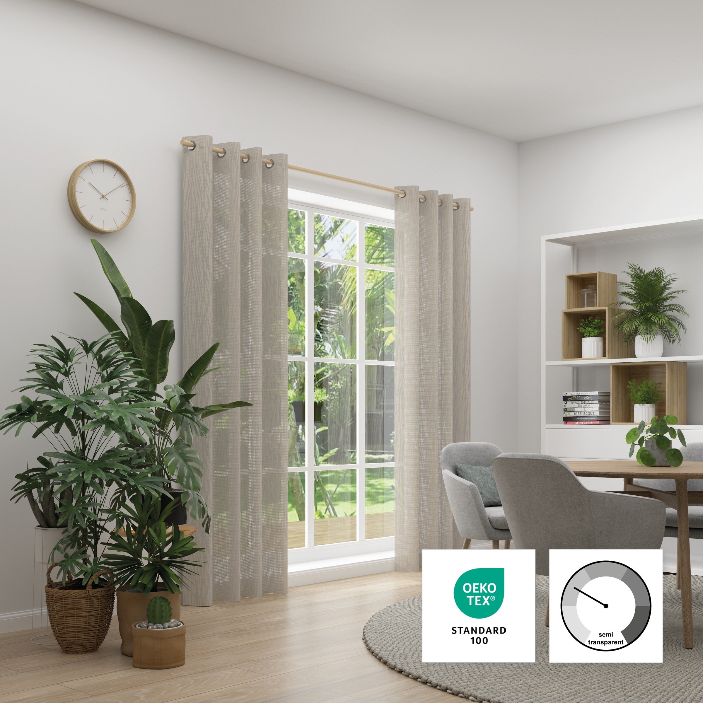 Neutex for you Vorhang "RAYA" Ösen 1 Stk. tlg. Grafische Linienstruktur günstig online kaufen