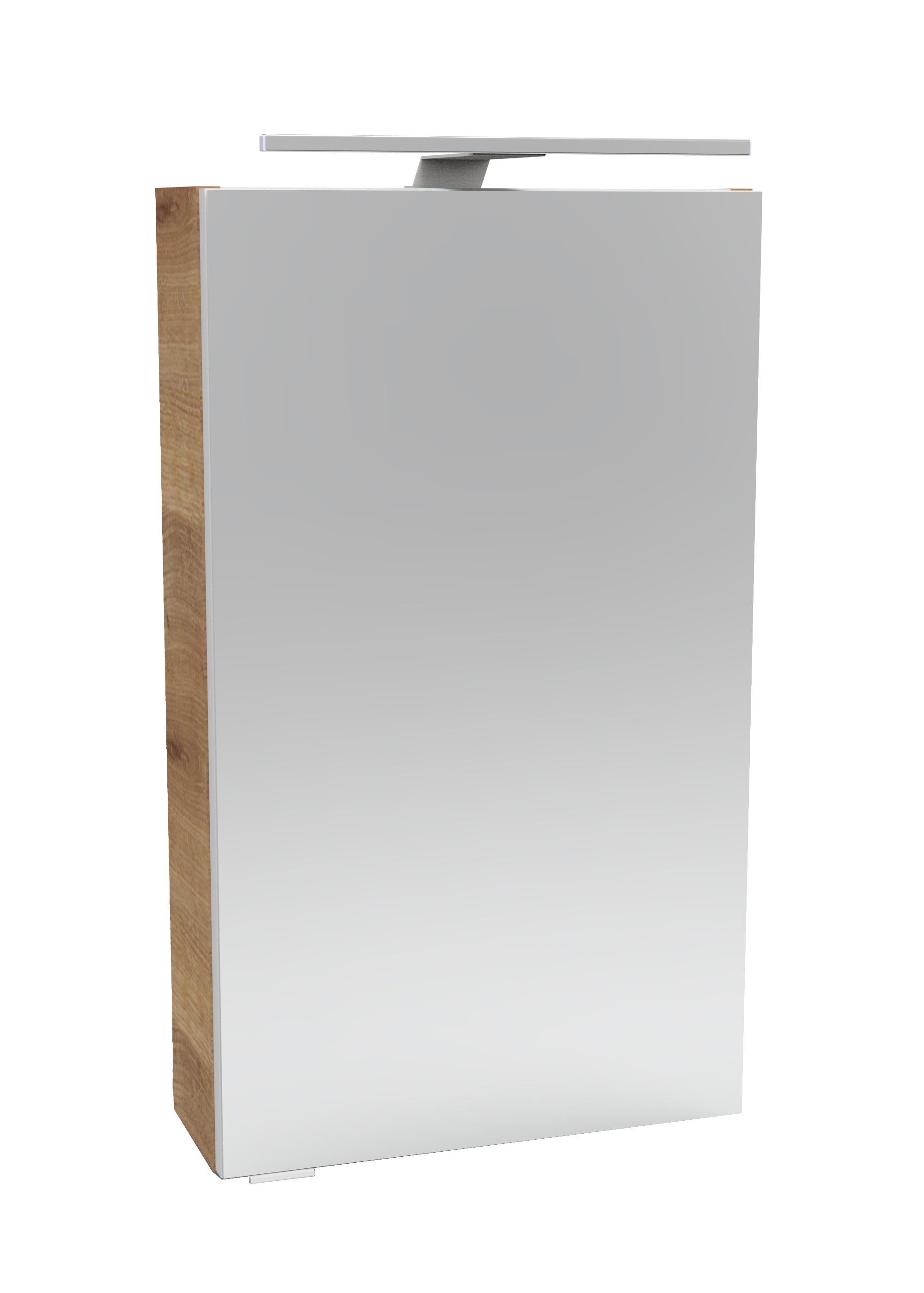 FACKELMANN Spiegelschrank "SBC", (Spiegelschrank mit LED-Aufsatzleuchte), Aufsatzleuchte, Schalter und Steckdose, Breite