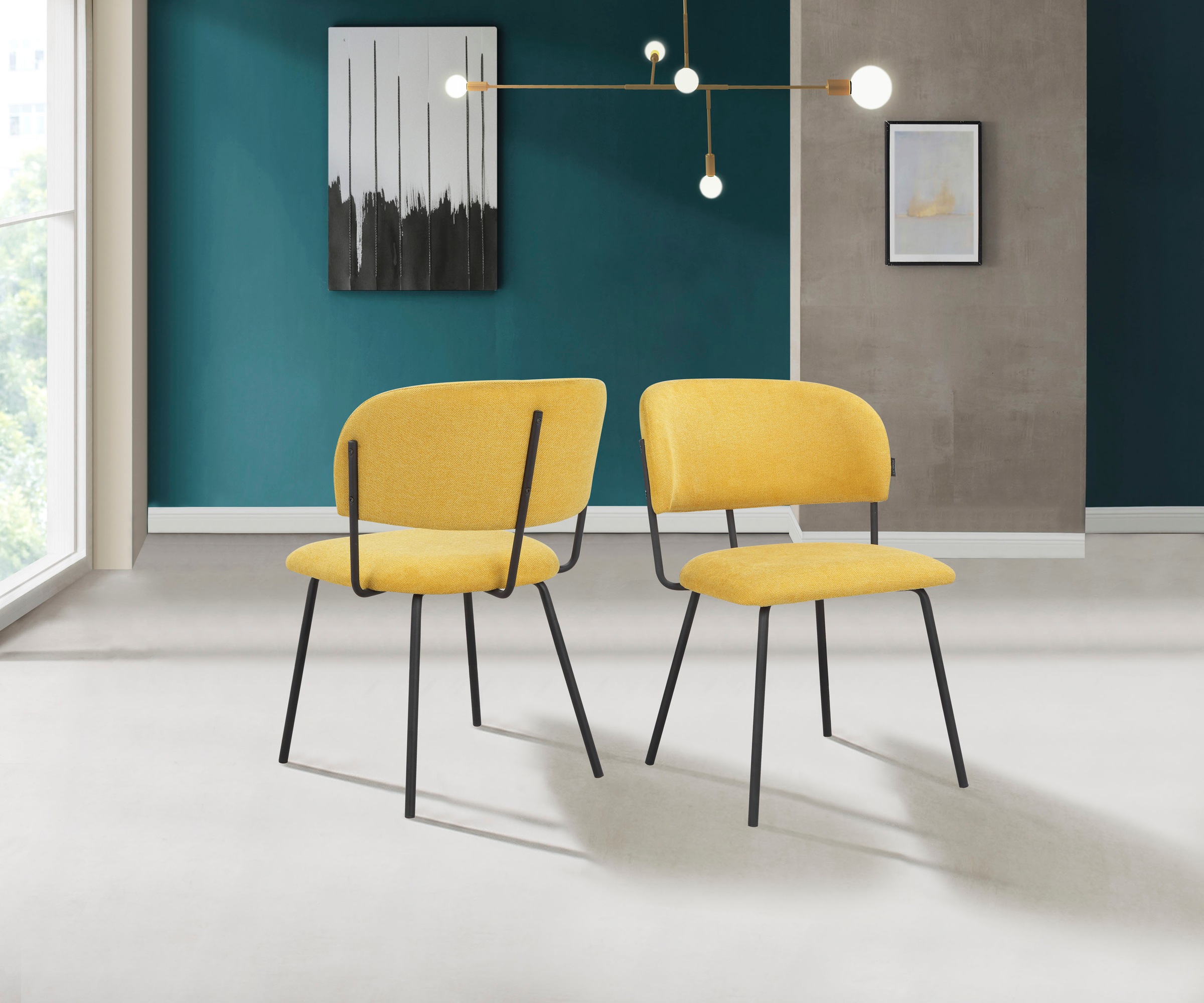 OTTO home Esszimmerstuhl "Taous" () 2 Stk.Sitz und Rücken mit Polsterung, mit Gestell aus Metall, Sitzhöhe 48 cm