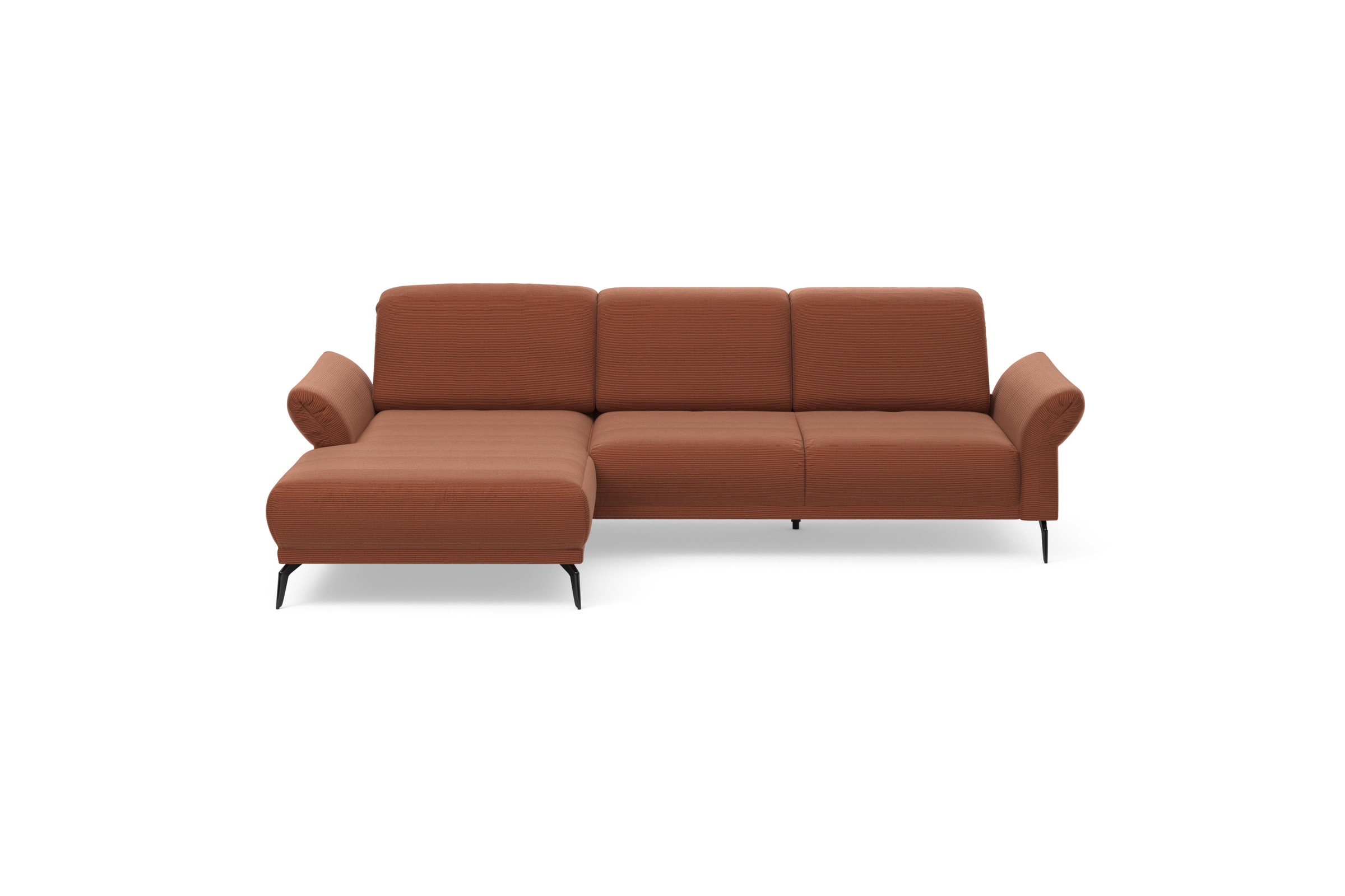 INOSIGN Ecksofa »Coco L-Form«, Sitztiefen-, Arm- und Kopfteilverstellung, Cord-Bezug, Fußhöhe 15 cm