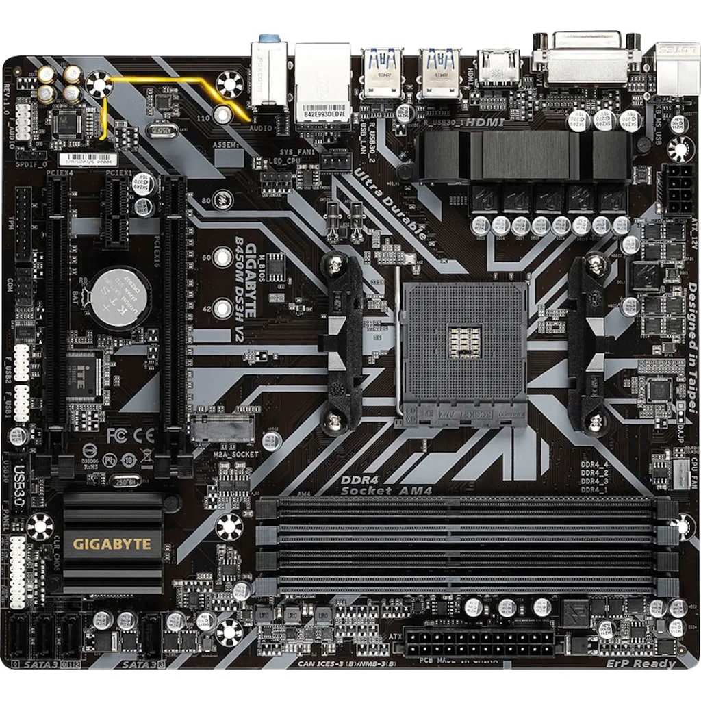 Gigabyte Mainboard »B450M DS3H V2 (rev. 1.0)«, (1 St.)