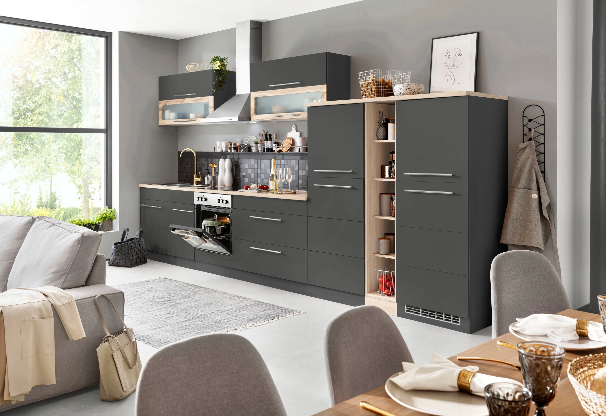 KOCHSTATION Küchenzeile "KS-Wien" Breite 410 cm, wahlweise mit E-Geräten günstig online kaufen