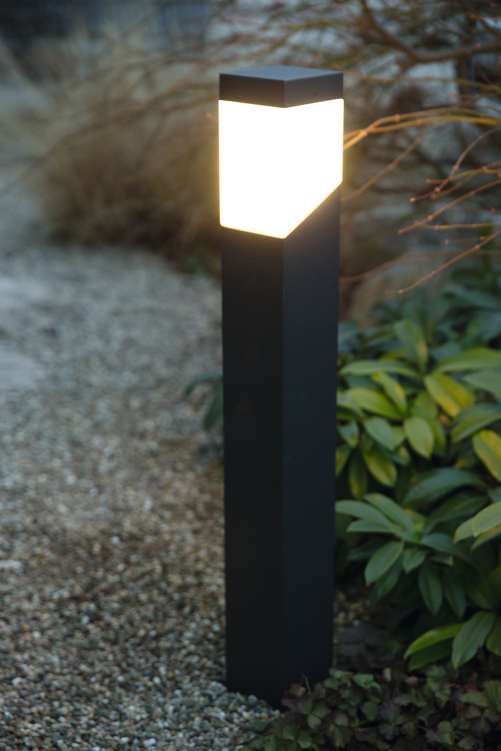 Sockelleuchte HEITRONIC "Madeleine", grau (anthrazit), B:10cm H:80cm T:10cm, Leuchten, Pollerleuchte, Außenlampe, matter Rundherum-Lichtaustritt 2