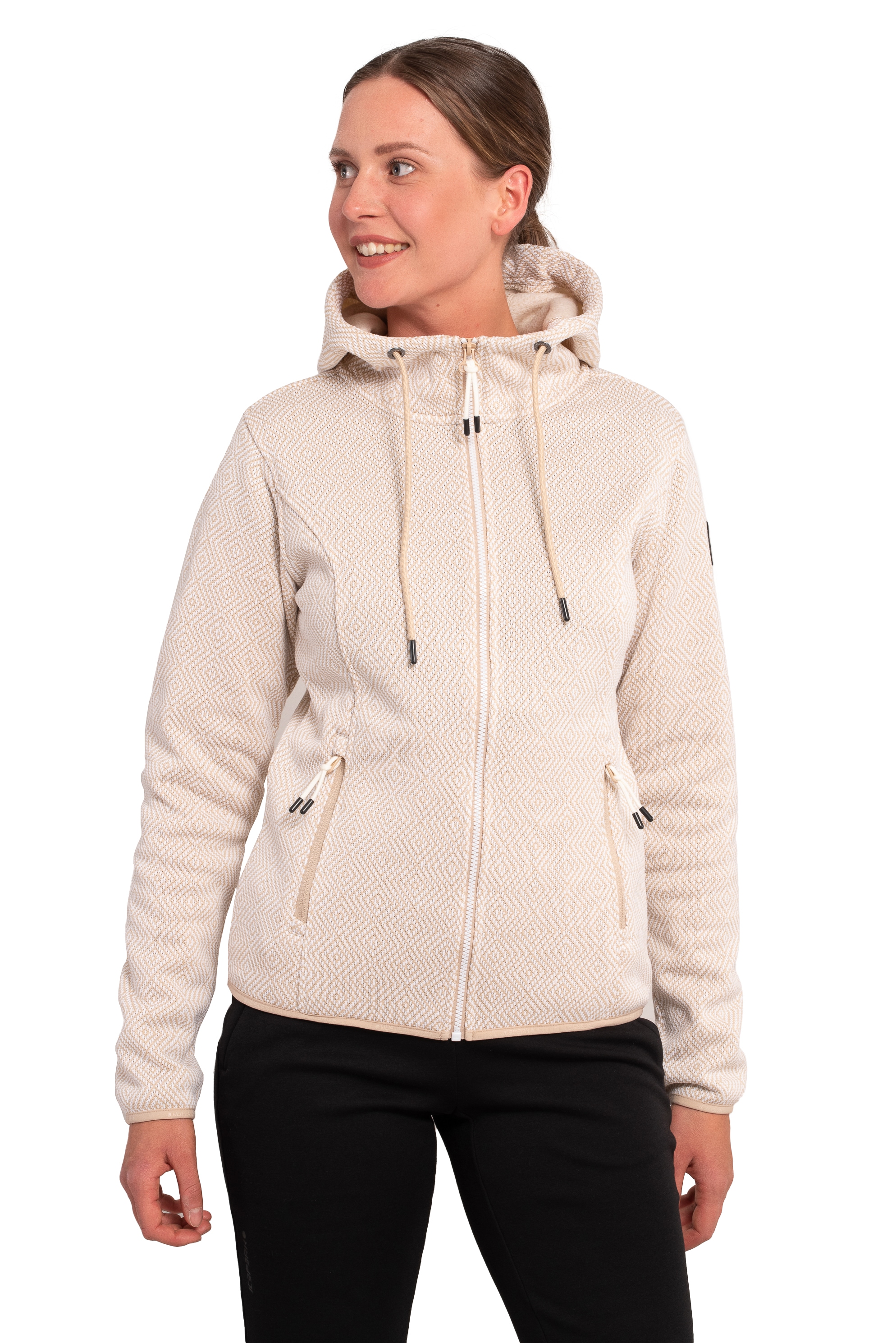 Icepeak Strickjacke "D STRICKFLEECE JACKE AUEN", in gemusteter Optik