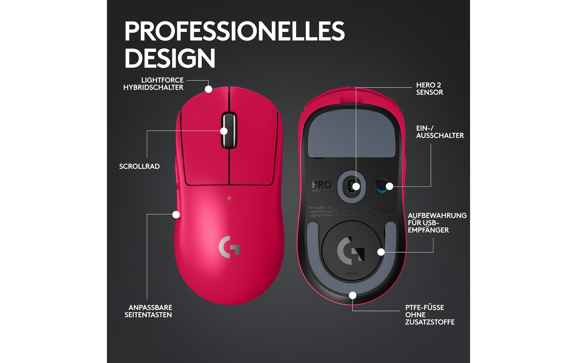 Logitech Gaming-Maus »Pro X Superlight 2 Lightspeed« kabellos