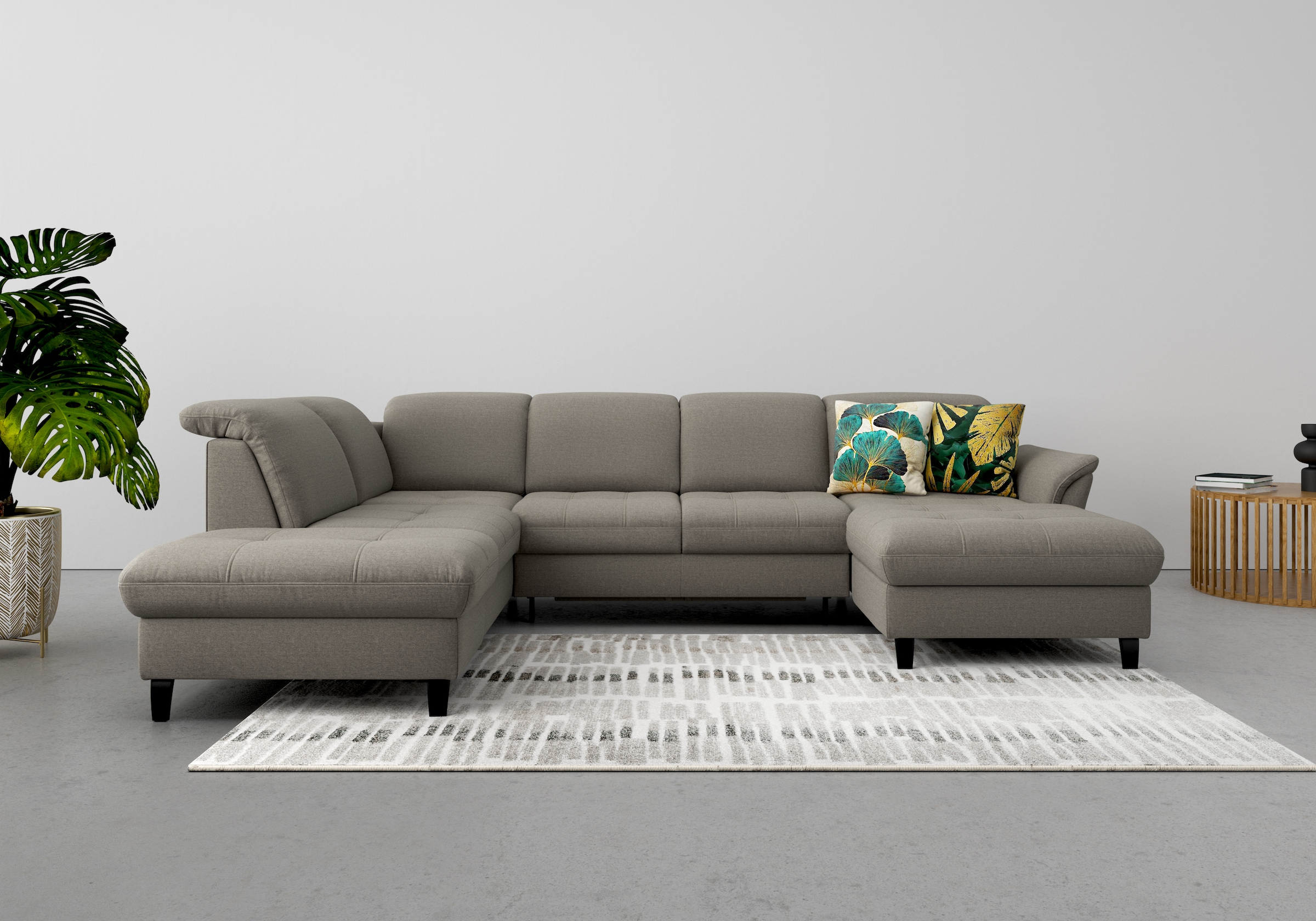 sit&more Wohnlandschaft "Maggiore U-Form" wahlweise mit Kopfteilverstellung, Schlaffunktion und Stauraum
