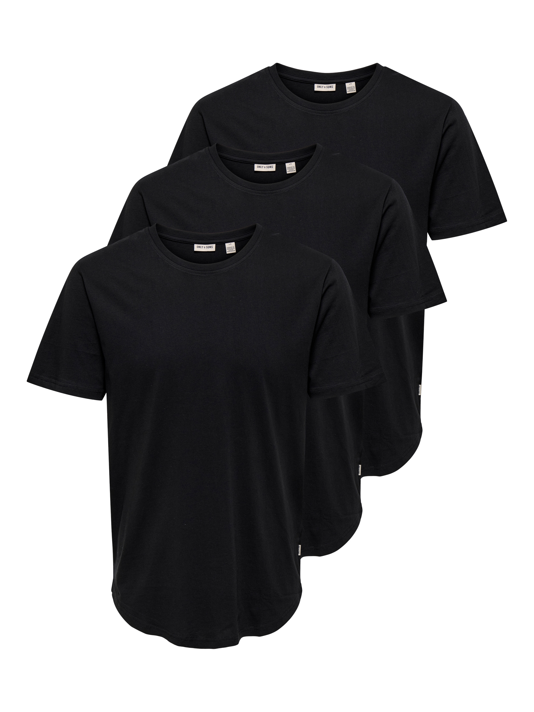 ONLY & SONS T-Shirt "ONSMATT LONGY SS TEE 3-PACK" Packung, 3 Stk. Baumwolle, relaxed fit