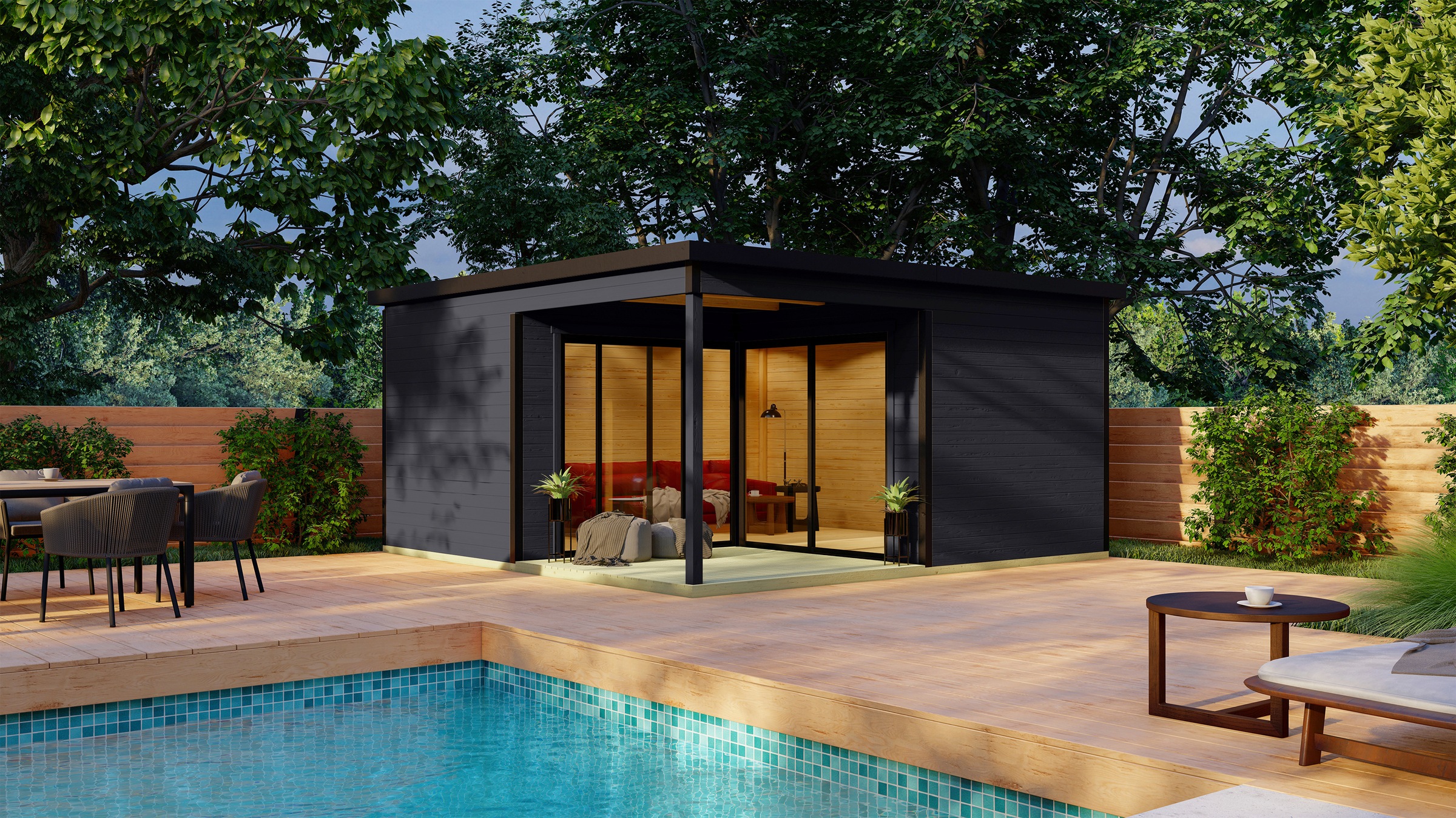 LASITA MAJA Gartenhaus "DOMEO 6 LOGGIA CARBONGRAU/ANTHRAZIT" mit Überdachun günstig online kaufen
