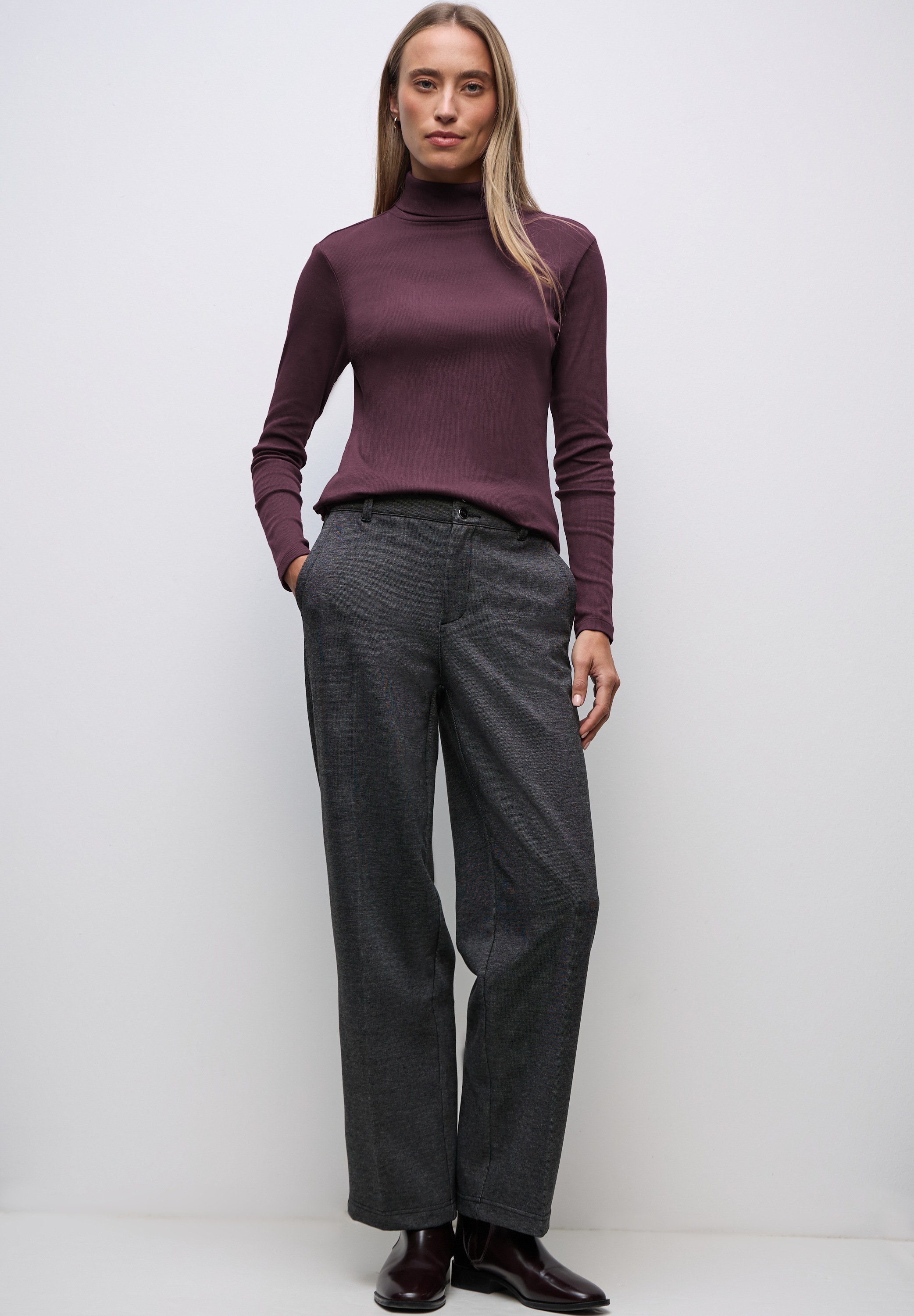 Thumbnail - STREET ONE Langarmshirt mit Rippstrick-Struktur