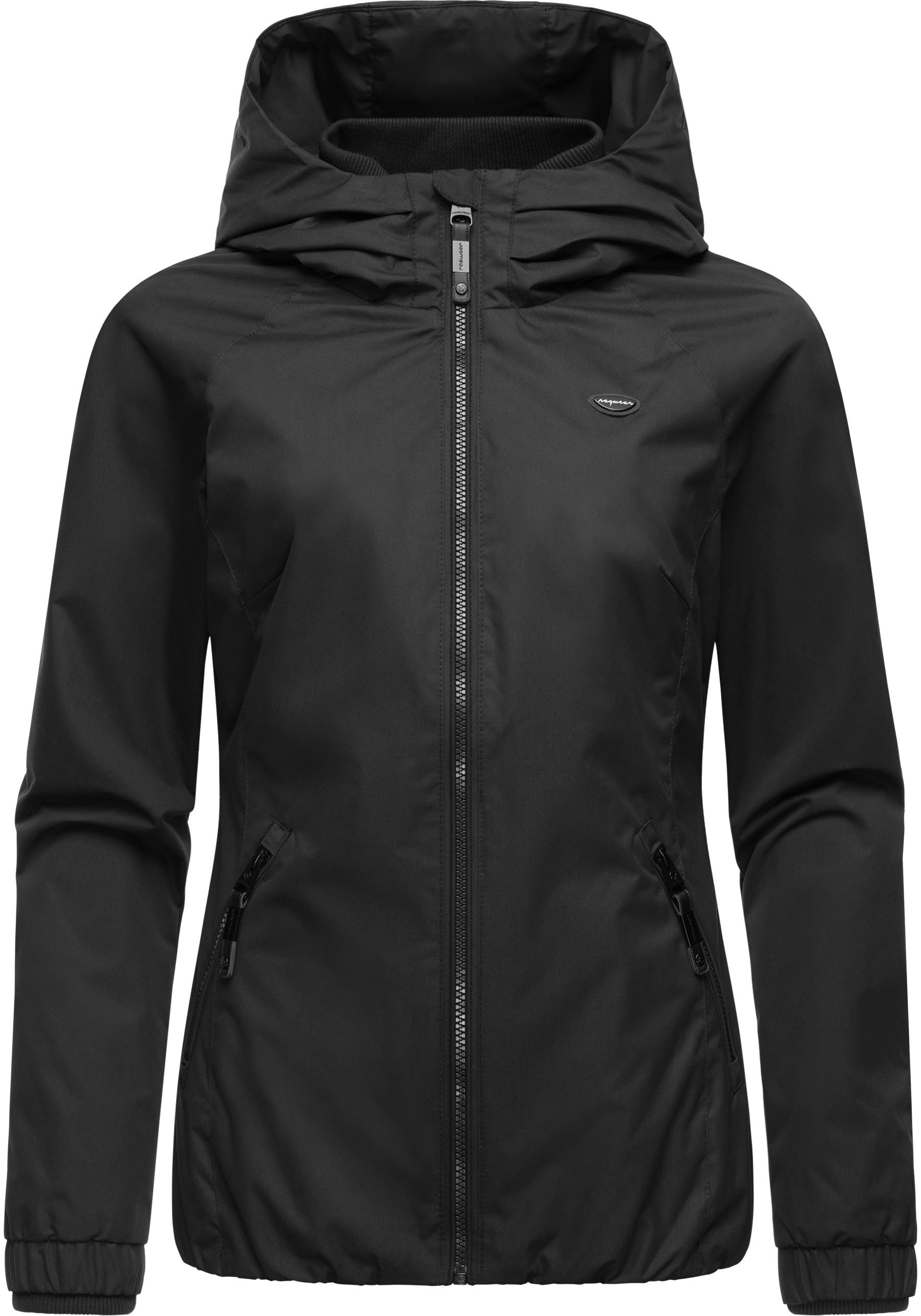Outdoorjacke RAGWEAR "Dizzie", Damen, Gr. XXXL(46), schwarz (nightshine), Außenmaterial: 100% Polyester; Innenfutter: 100% Polyester; Wattierung: 100% Polyester, regular fit hüftbedeckend, Ärmel ohne Ärmelschlitz Rippstrickbündchen, Jacken Outdoorjacke, W 3