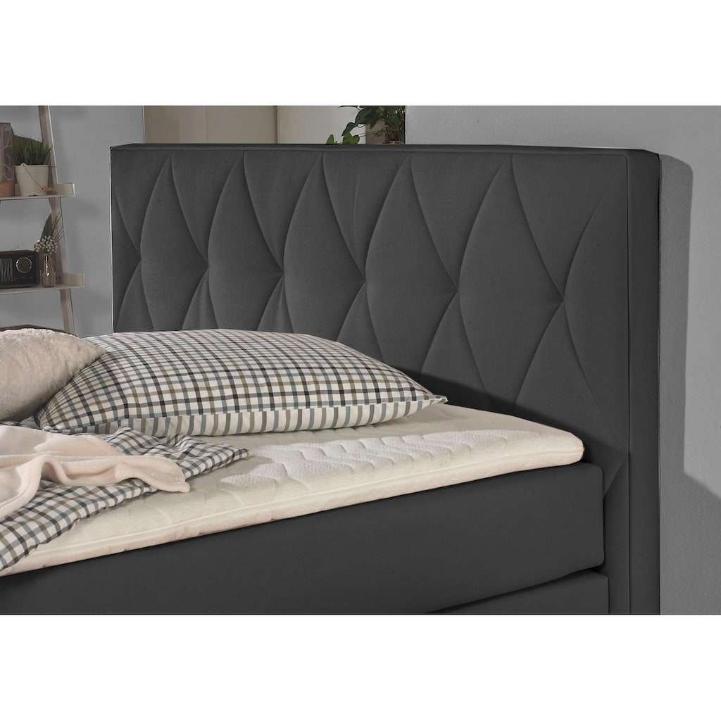 Home affaire Boxspringbett »Merino«, incl. Kaltschaumtopper, 5, Breiten, 2 Härtegrade, 3 Ausführungen