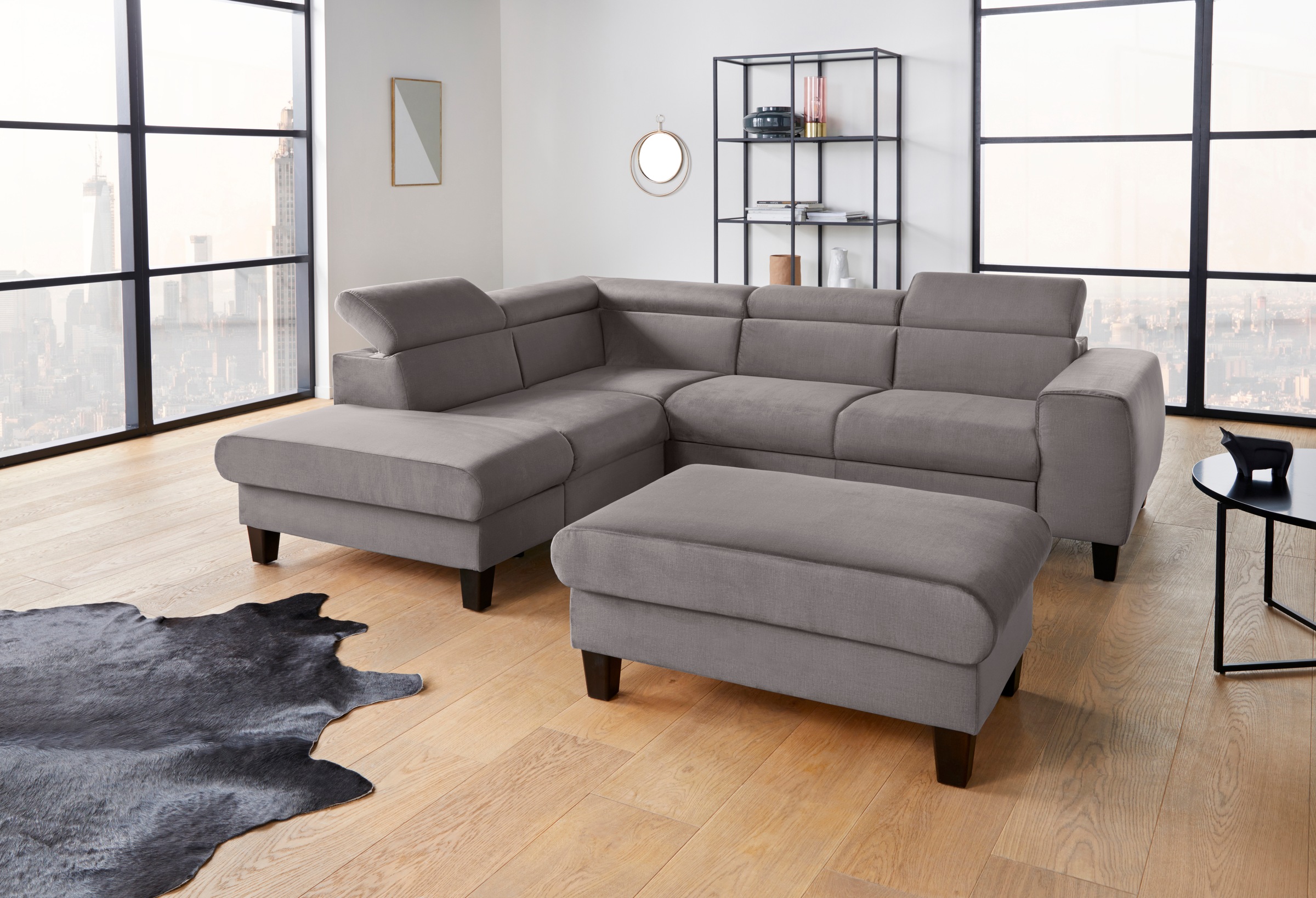 COTTA Ecksofa »Morven L-Form«, Kopfteilverstellung, wahlweise mit Bettfunktion und Bettkasten