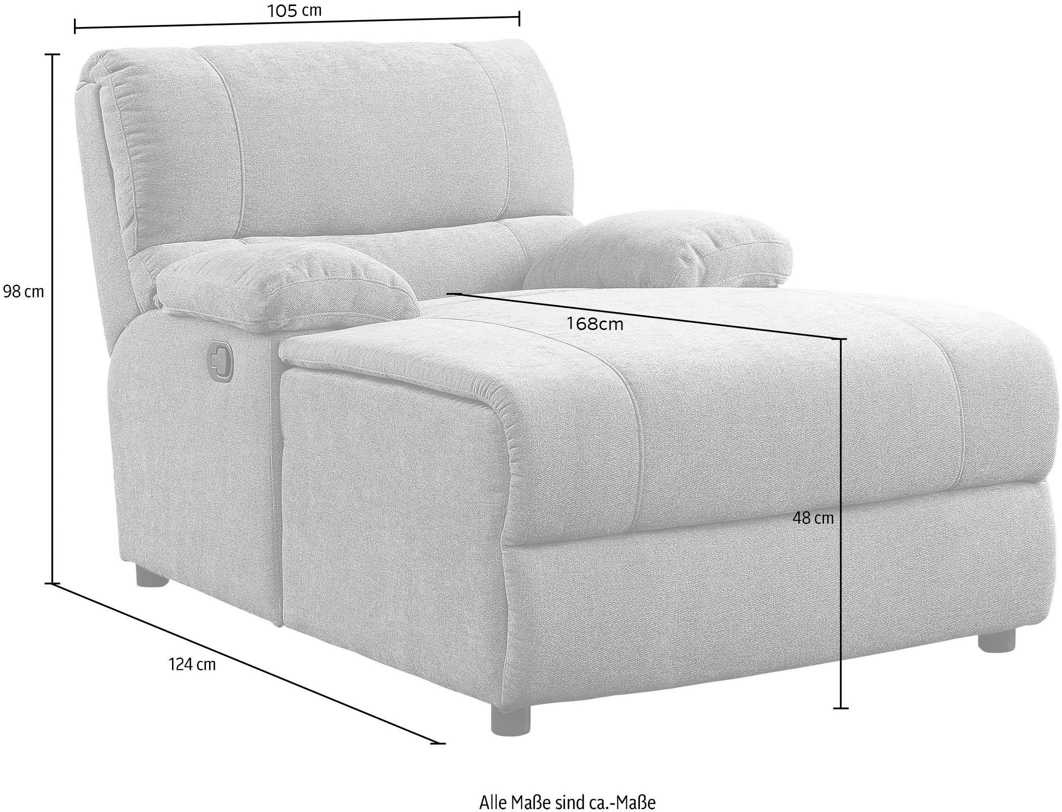 ATLANTIC home collection Loveseat, inklusive verstellbarer Rückenlehne und Stauraum