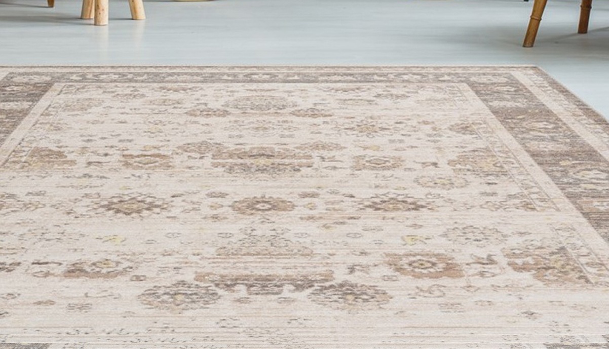 Teppich MY HOME "Merle" Gr. 3, beige, B:120cm H:5mm L:170cm, Kunstfaser, Teppiche, Teppich, Mit Fransen, Wohnzimmer