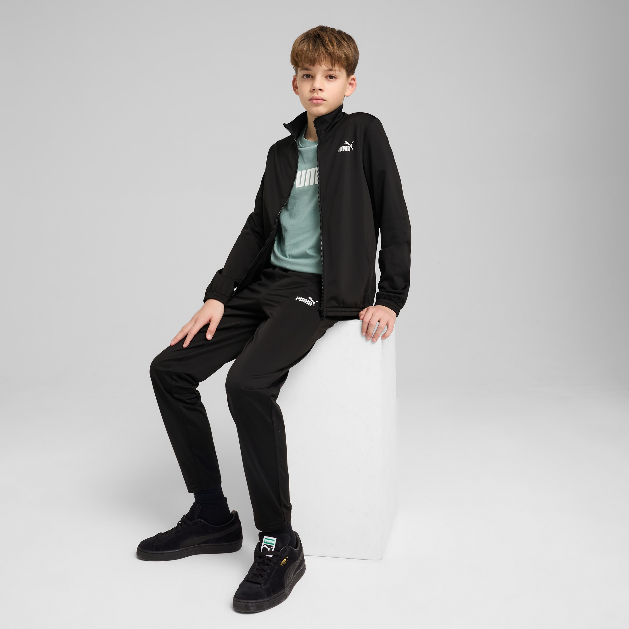 Thumbnail - PUMA Trainingsanzug "POLY SUIT B" 2 Stk. für Jugendliche, zweiteiliges Set, mit geripptem Kragen