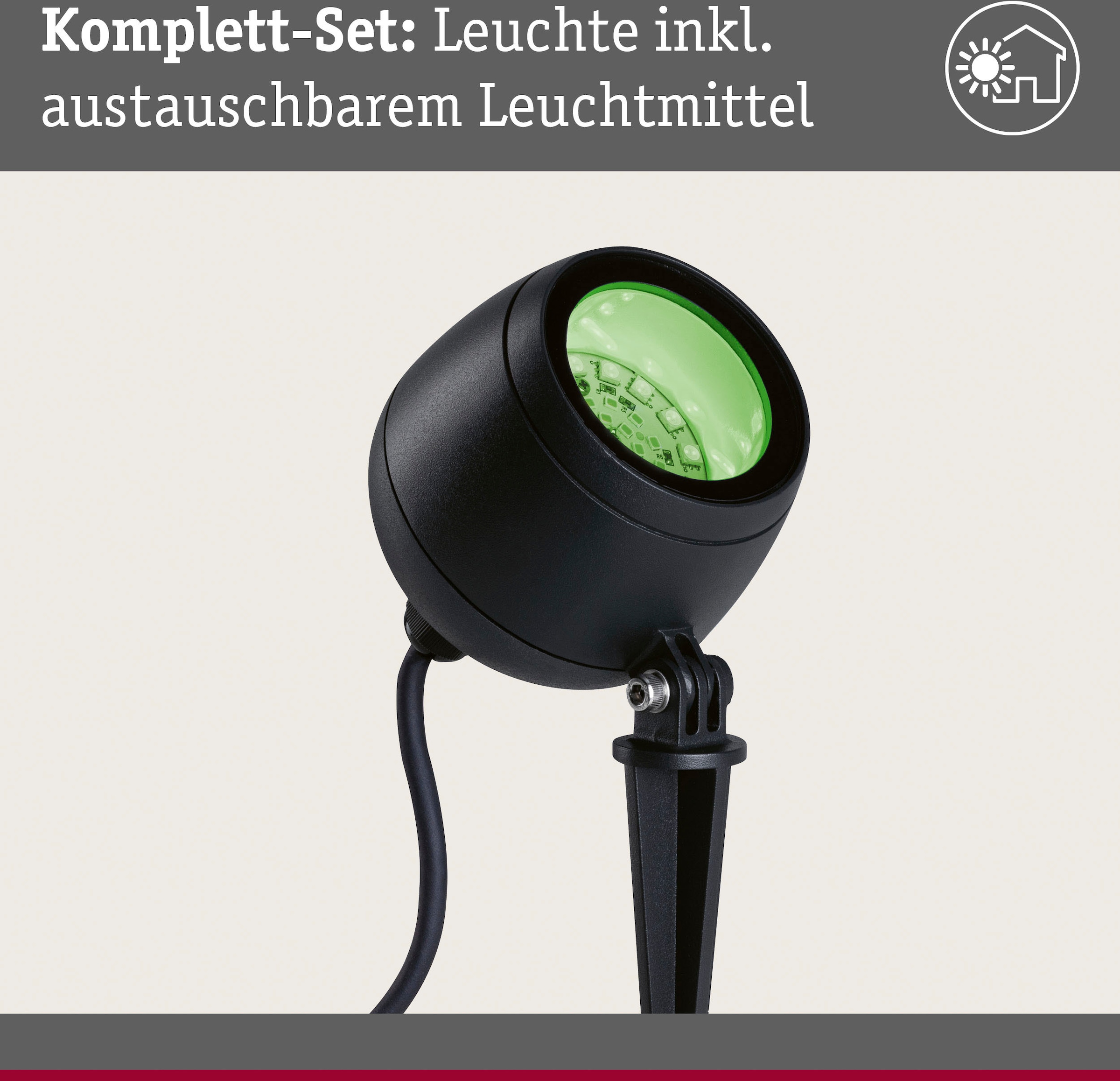 Paulmann LED Gartenleuchte »Outdoor 230V Spot Kikolo RGBW ZigBee«, 1 flammig-flammig, ZigBee RGBW