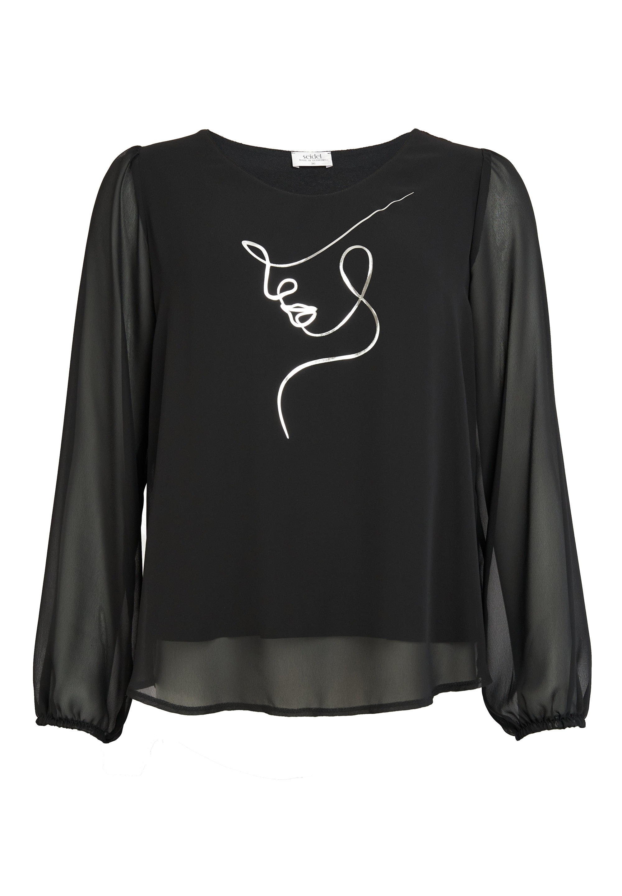 Thumbnail - Seidel Moden Langarmbluse im modischen Lagenlook, MADE IN GERMANY