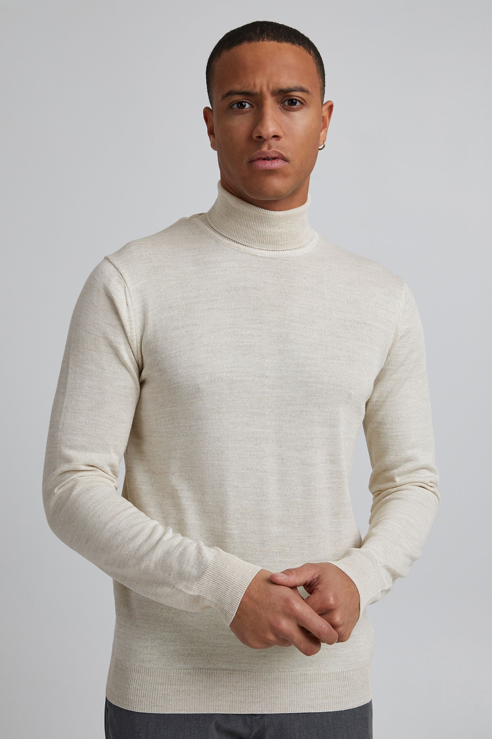 Strickfleece-Pullover CASUAL FRIDAY "Strickpullover CFKonrad", Herren, Gr. XL, beige (light sand), Obermaterial: 50% Wolle WO. 50% Polyacryl PAN., Pullover 2