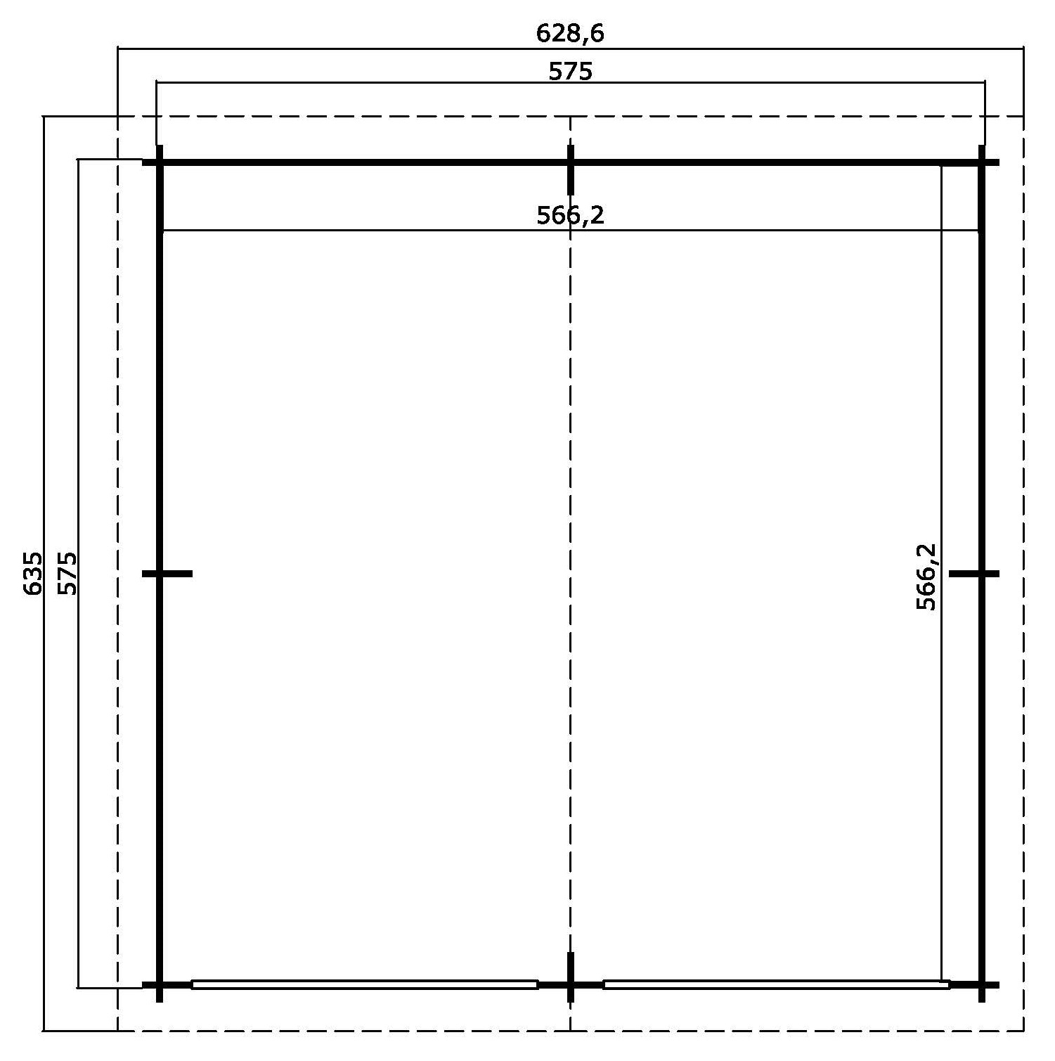Nordic Holz Garage »FALKLAND«, BxT: 635x628 cm, 207 cm Einfahrtshöhe, mit Schwingtor