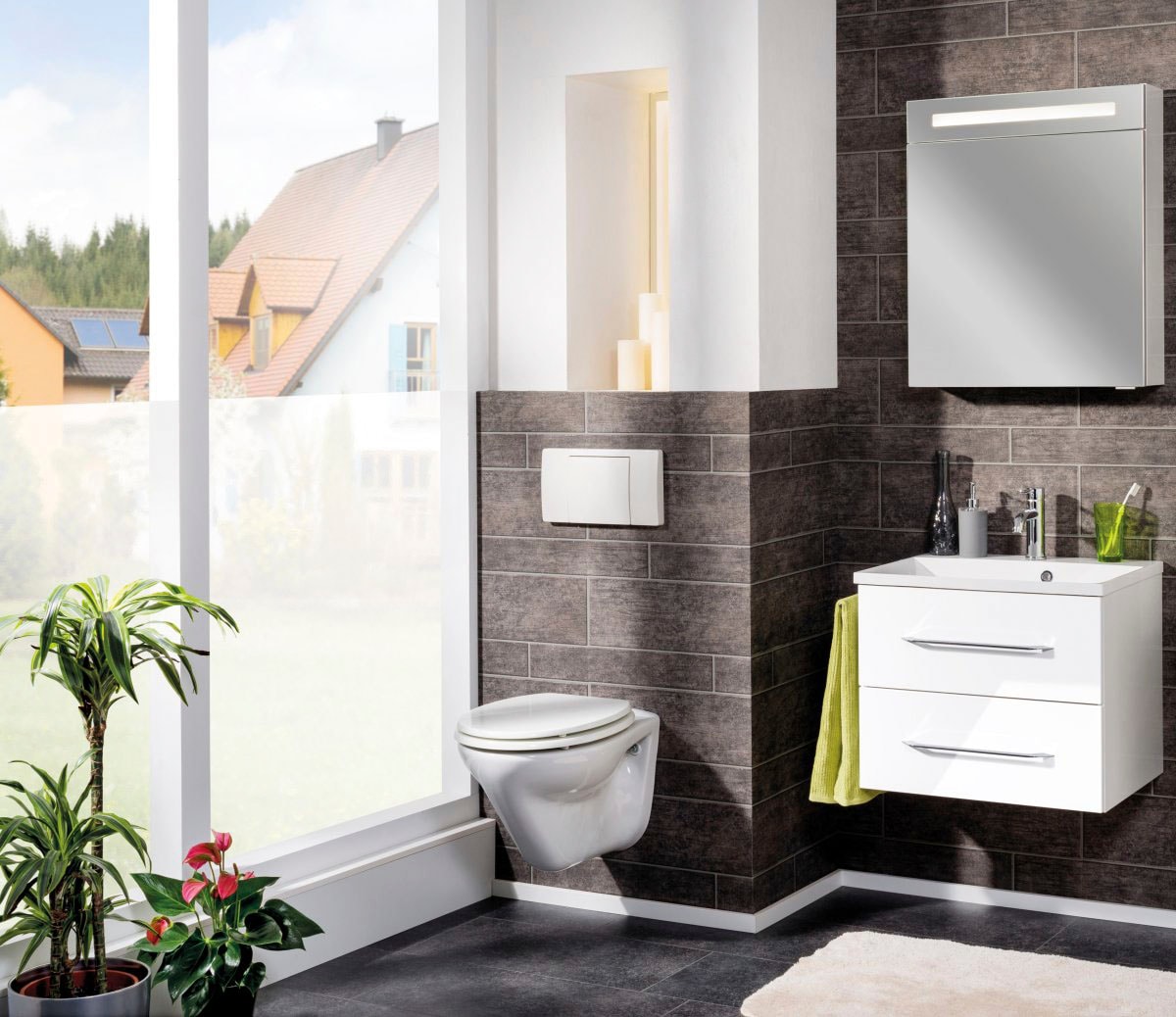 FACKELMANN Spiegelschrank »CL 60 - weiß«, Badmöbel LED-Spiegelschrank,  Breite 60 cm, 1 Tür | BAUR | Spiegelschränke