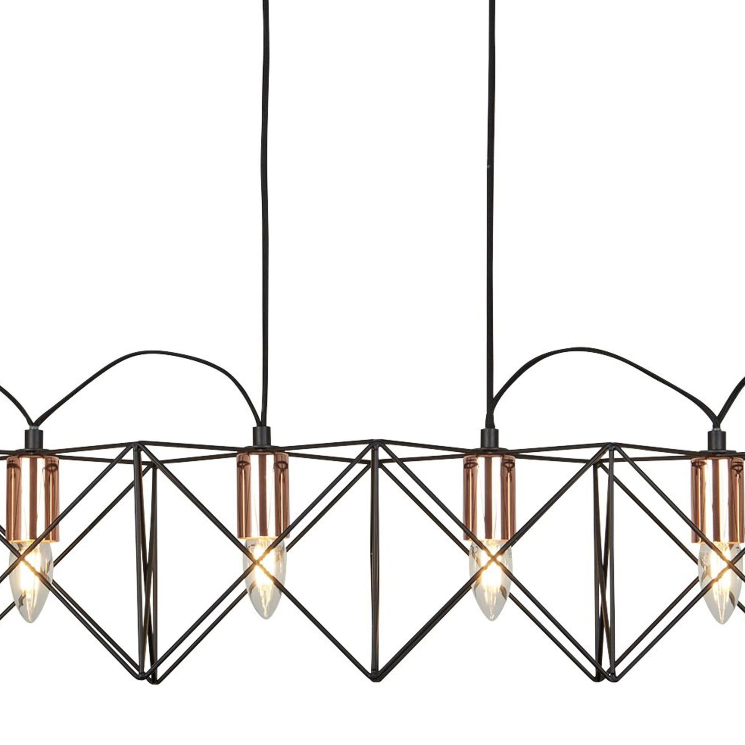 Searchlight Hängeleuchte »Anthea 6Lt Pendant - Black Metal & Copper« E27 1 Stk.