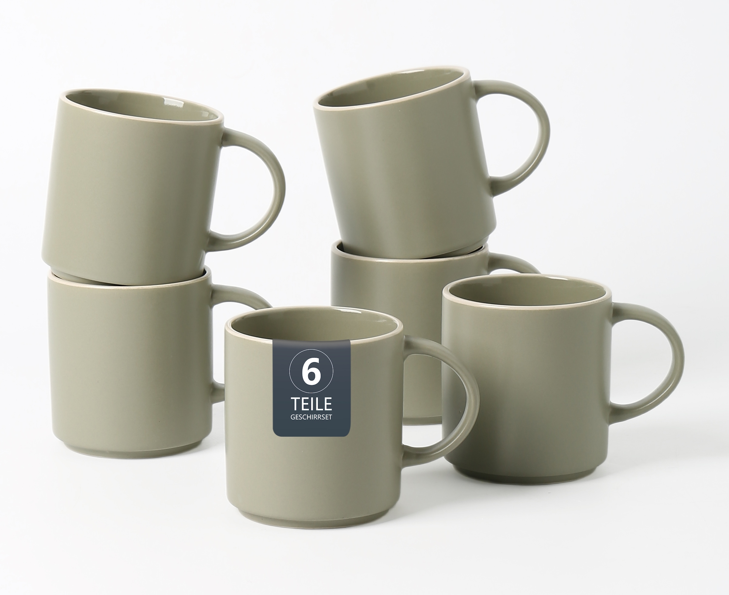 OTTO home Becher "Kaffeebecher Ylvii, 6er Set" spülmaschinenfest und mikrowellengeeignet, 350 ml
