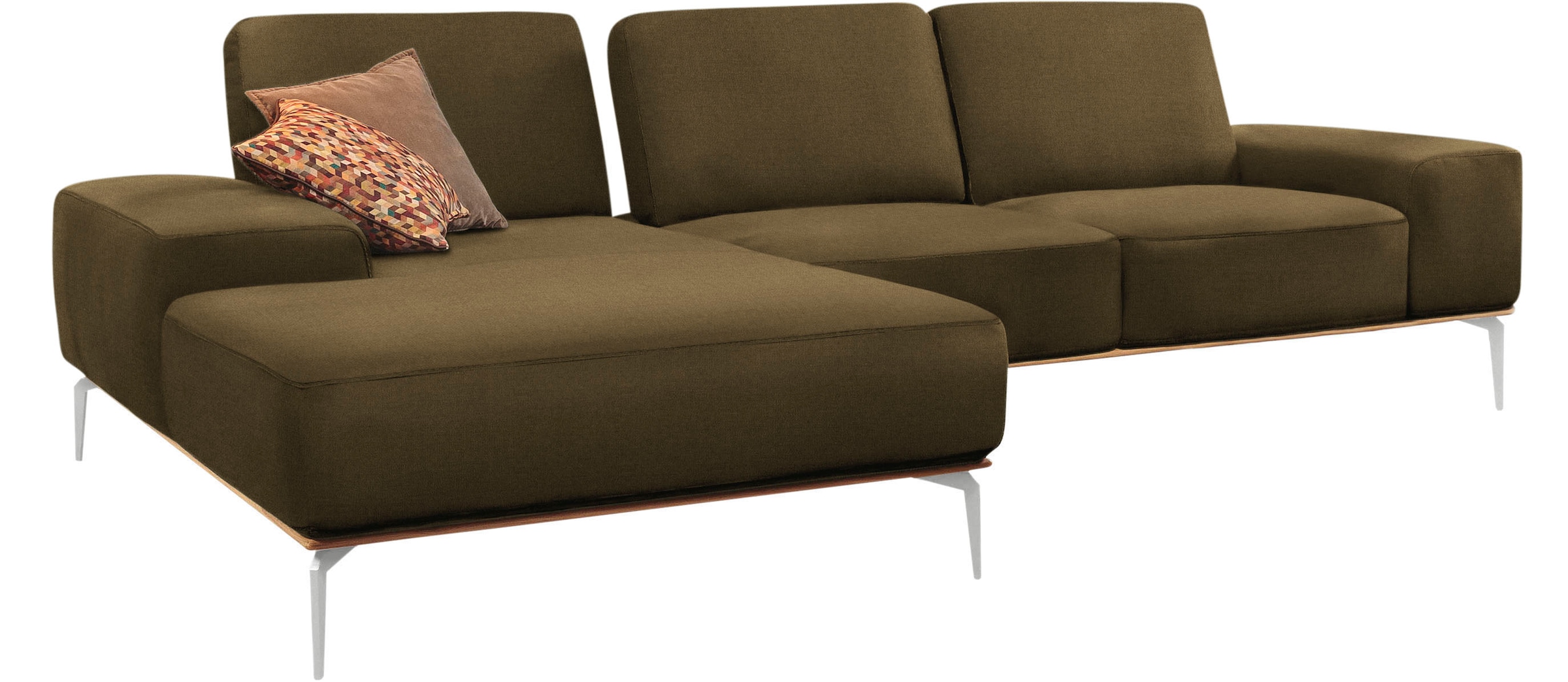 W.SCHILLIG Ecksofa "run", mit elegantem Holzsockel, Füße in Chrom glänzend, günstig online kaufen