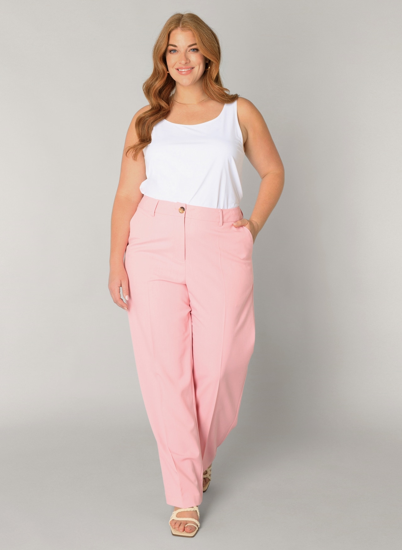 Base Level Curvy Bundfaltenhose »Yunia«  mit Viskose und Stretch