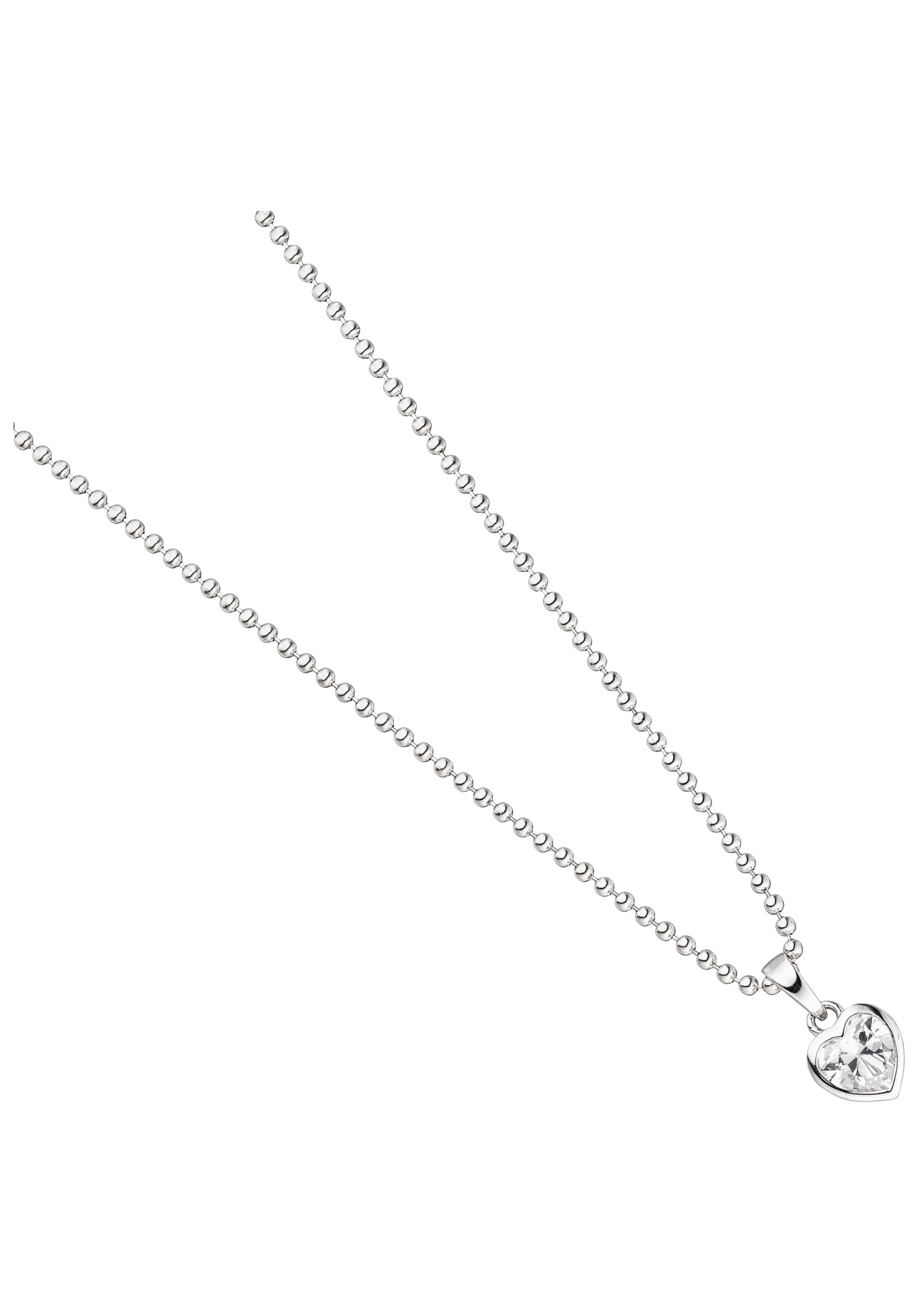 JOBO Herzanhänger »Anhänger Herz«, 925 Silber mit Zirkonia