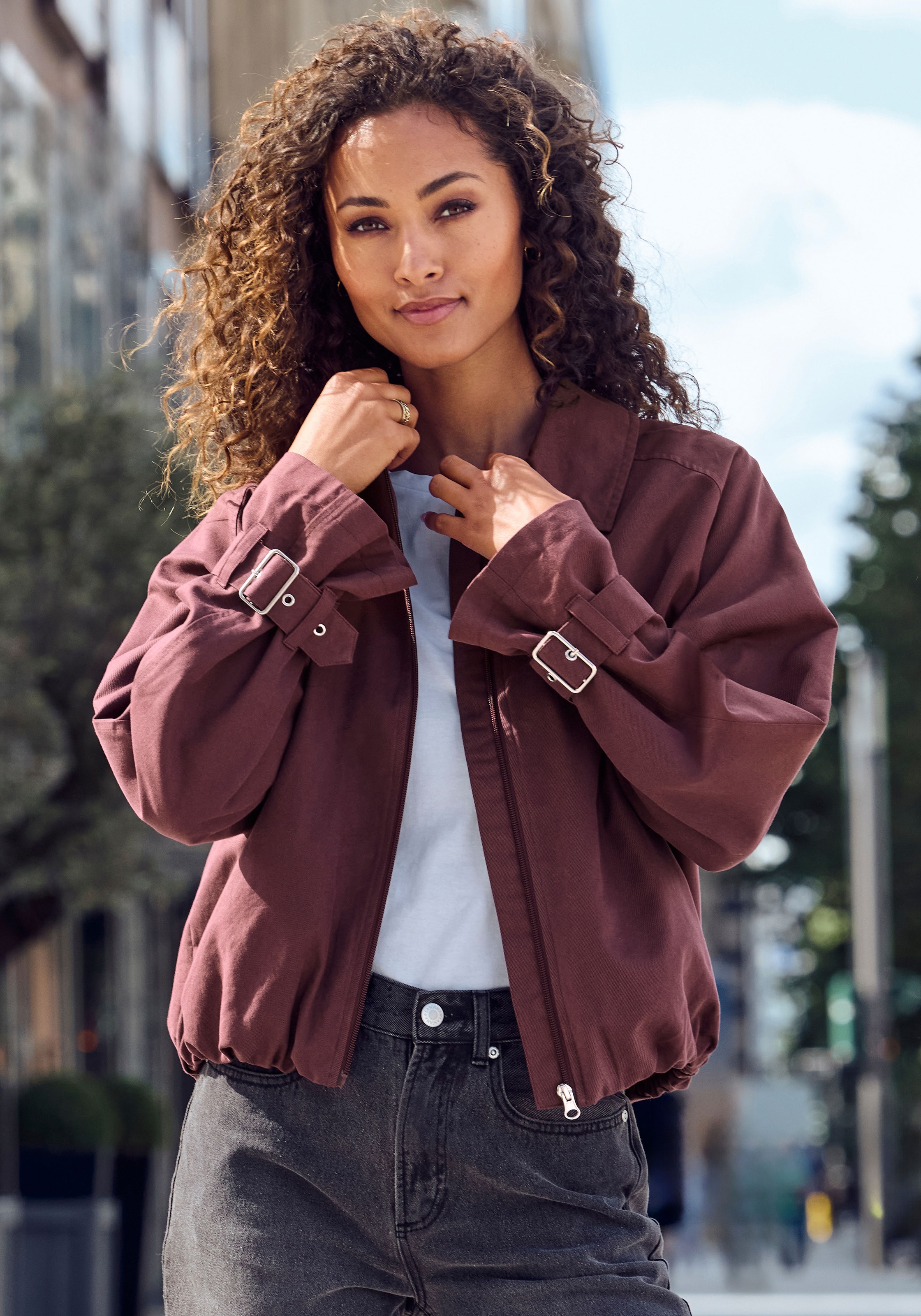 French Connection Blouson mit gerafftem Saum