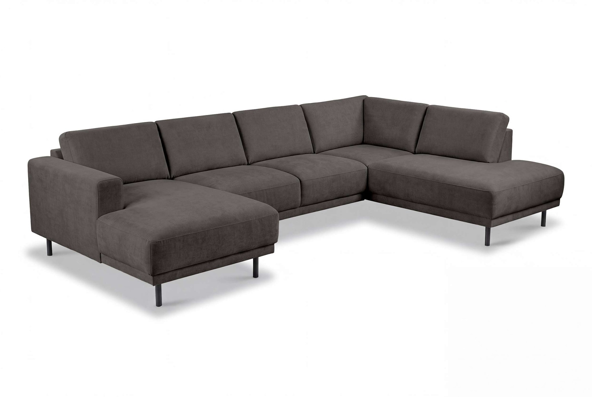 OTTO home Wohnlandschaft »Sveeva, U-Form, XXL, B.310 cm, schwarze Metallfüße« langlebiger Strukturstoff, mit Wellenunterfederung, viele Farben