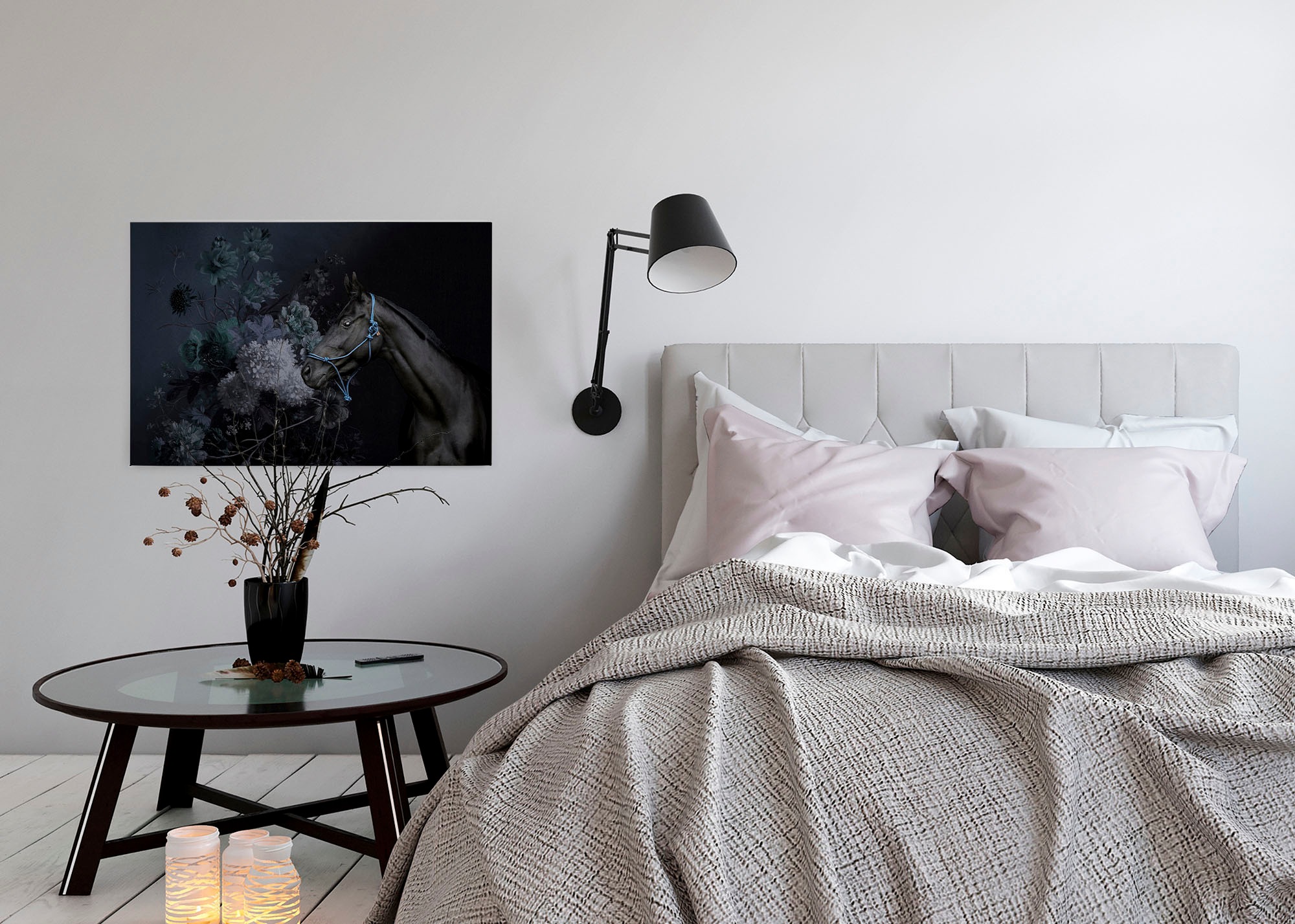 A.S. Création Leinwandbild »horses«, Kunst-Tiere-Kinder, (1 St.), Keilrahmen Bild Blumen Floral Pferd Leinwand-Bild Wohnzimmer modern