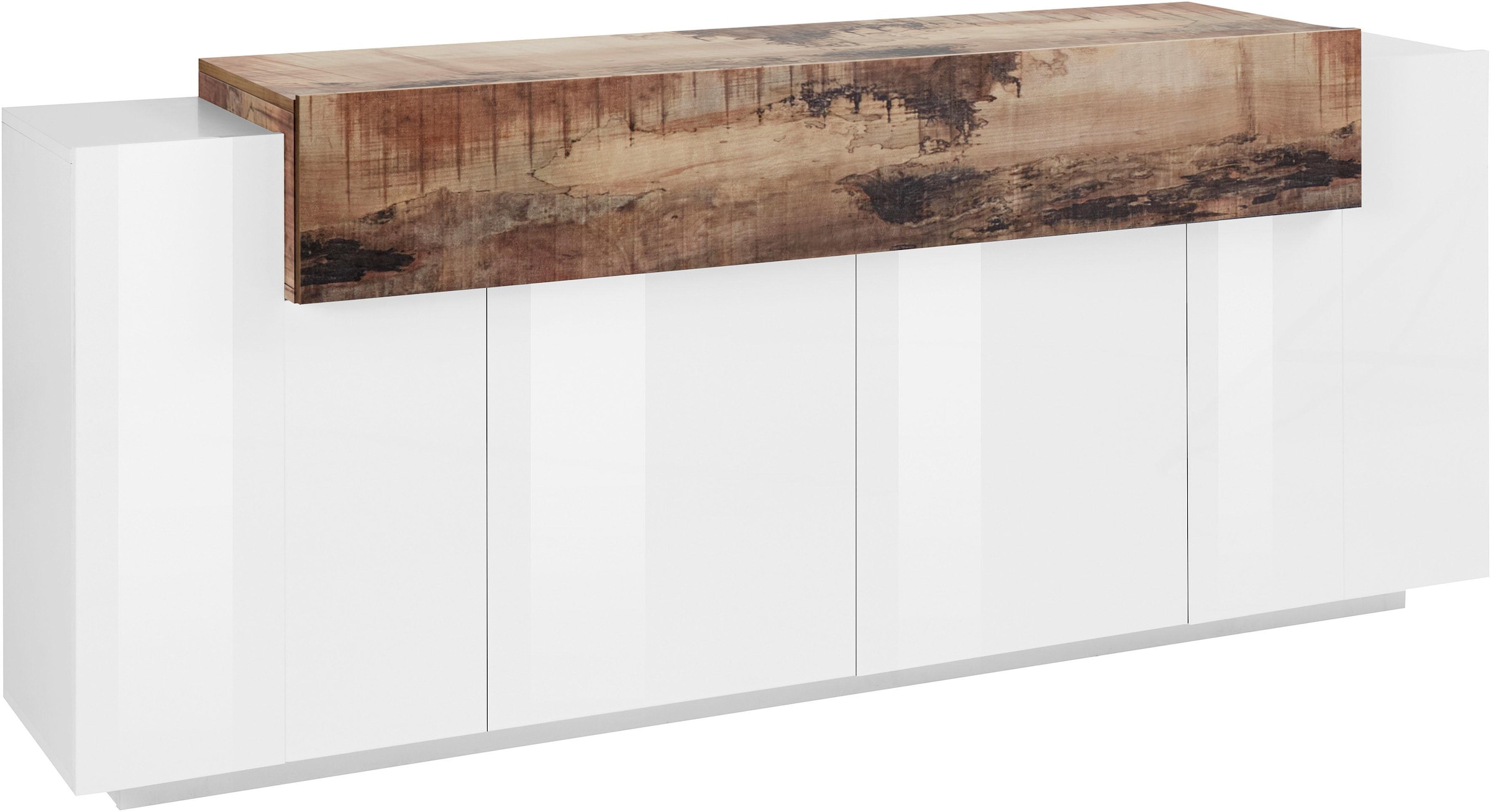 INOSIGN Sideboard "Coro, Kommode, Schrank, Kredenz, grifflos mit Einlegeböden", 1 klappe,4 Türen, Doppeltiefe, B/T/H 200