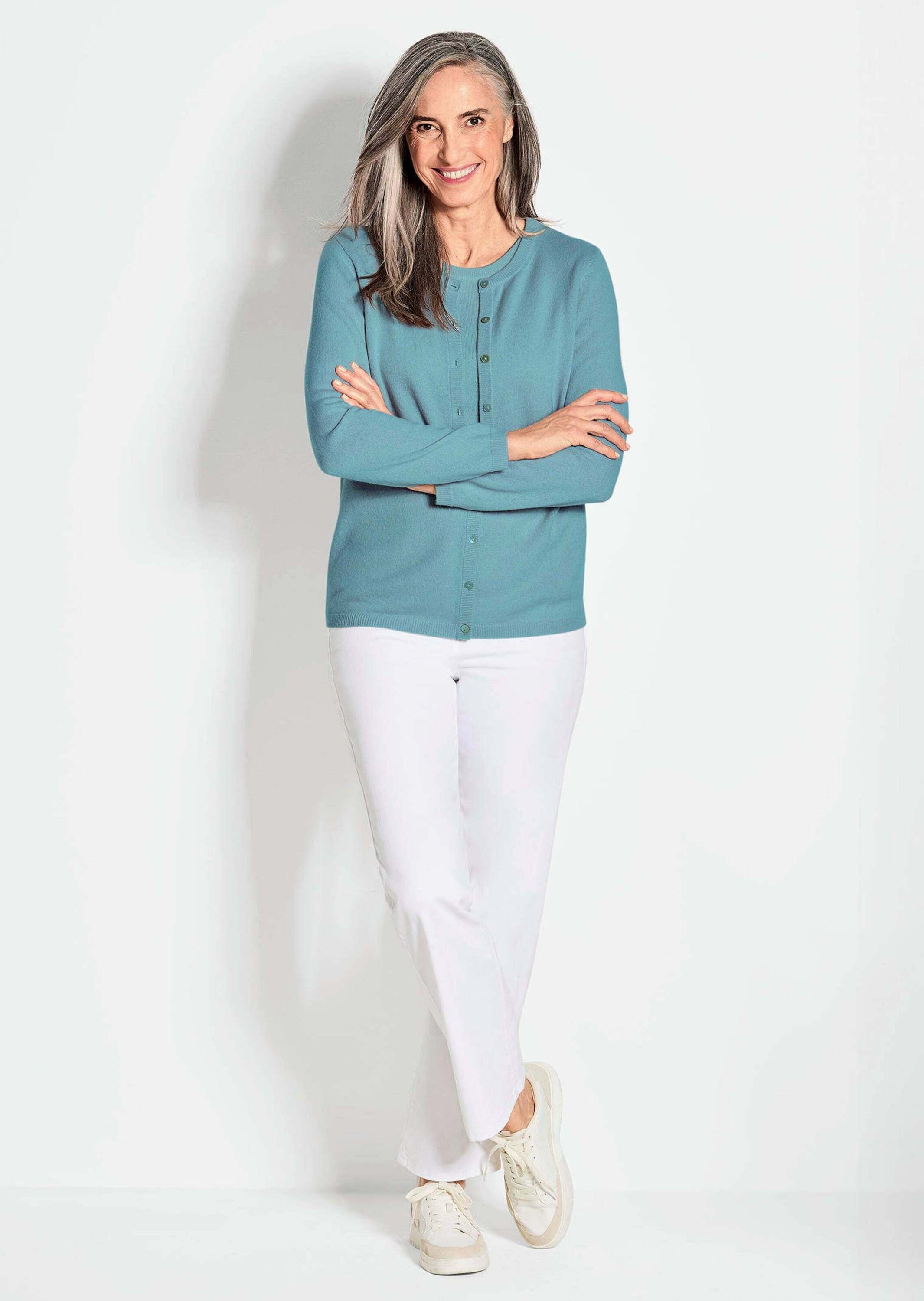 GOLDNER Strickjacke "Kurzgröße Kaschmirstrickjacke mit Rundhals" Ohne günstig online kaufen