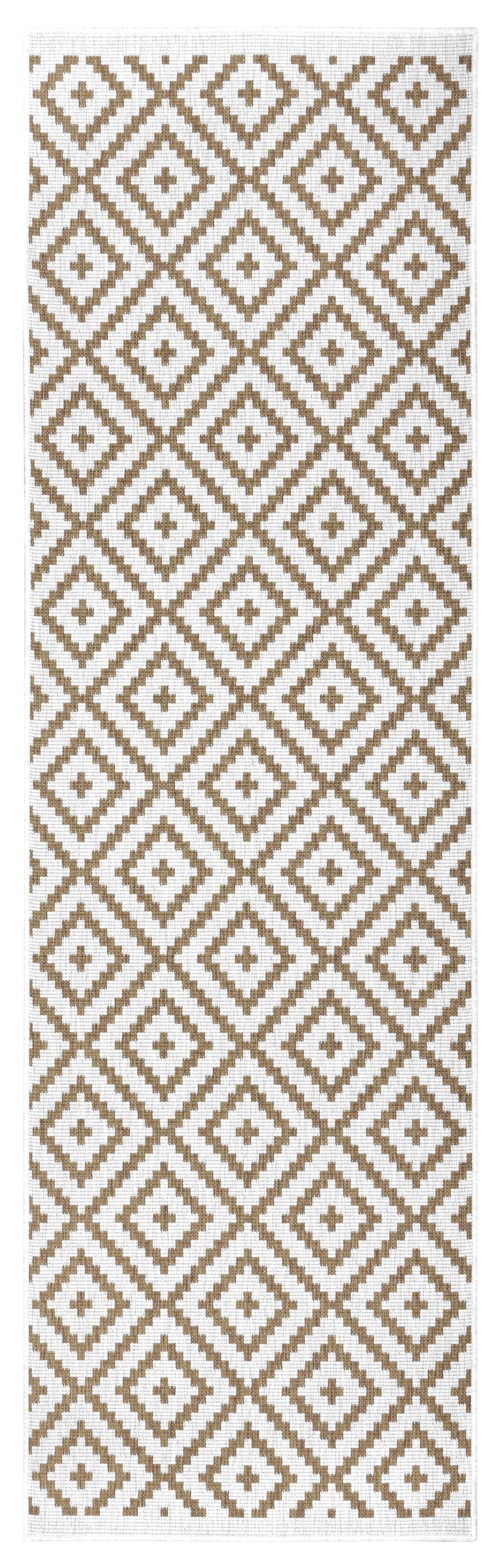 Läufer OTTO HOME "Ronda Wendeteppich" Gr. 13, beige (linen, creme), B:80cm H:5mm L:350cm, Kunstfaser, Teppiche, Läufer, Sisal-Optik, Flachgewebe, In- und Outdoor, geometrisches Boho Design 3