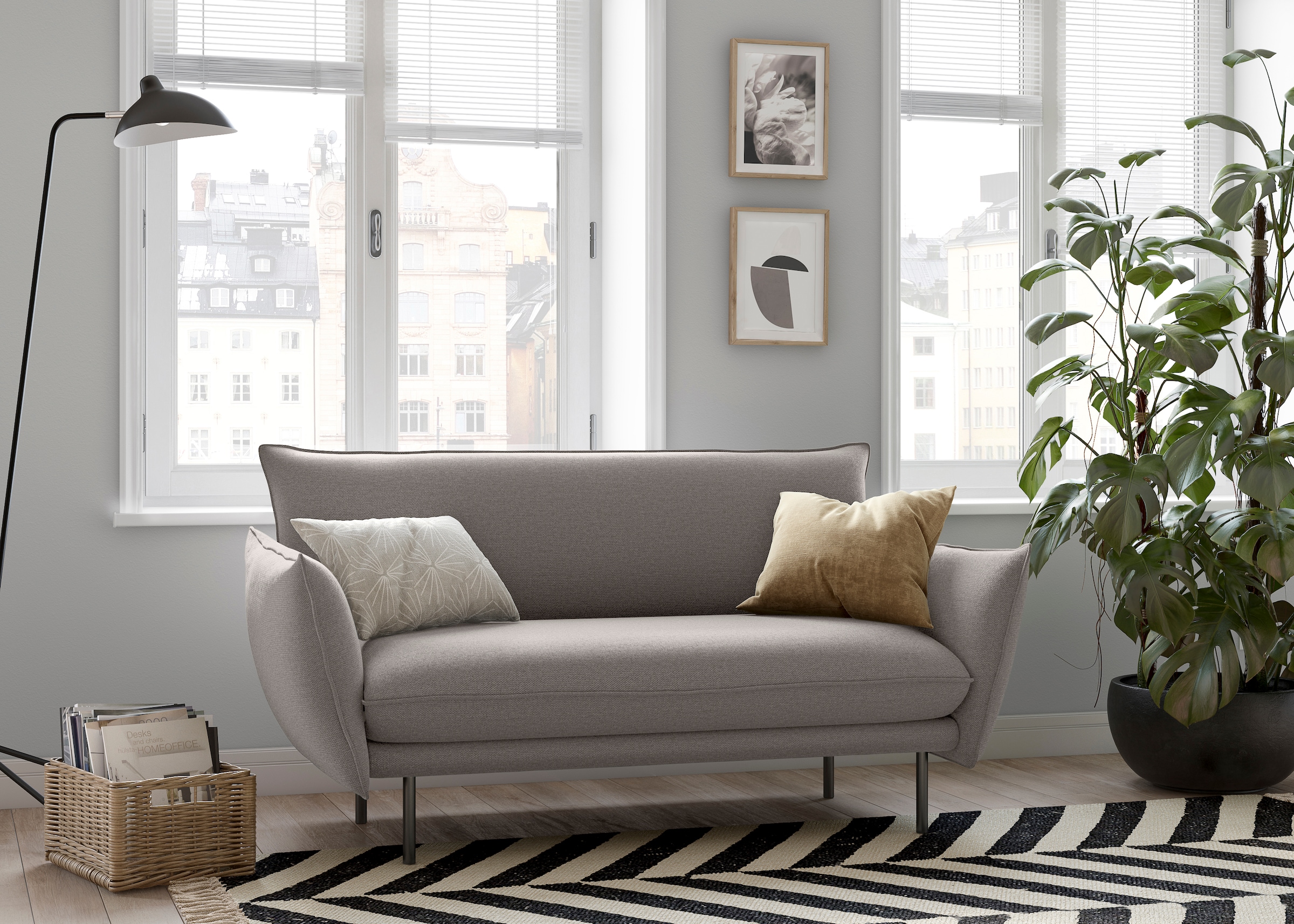 Home affaire 2-Sitzer "Stine" Besonderes Design durch Kissenoptik und Keder günstig online kaufen