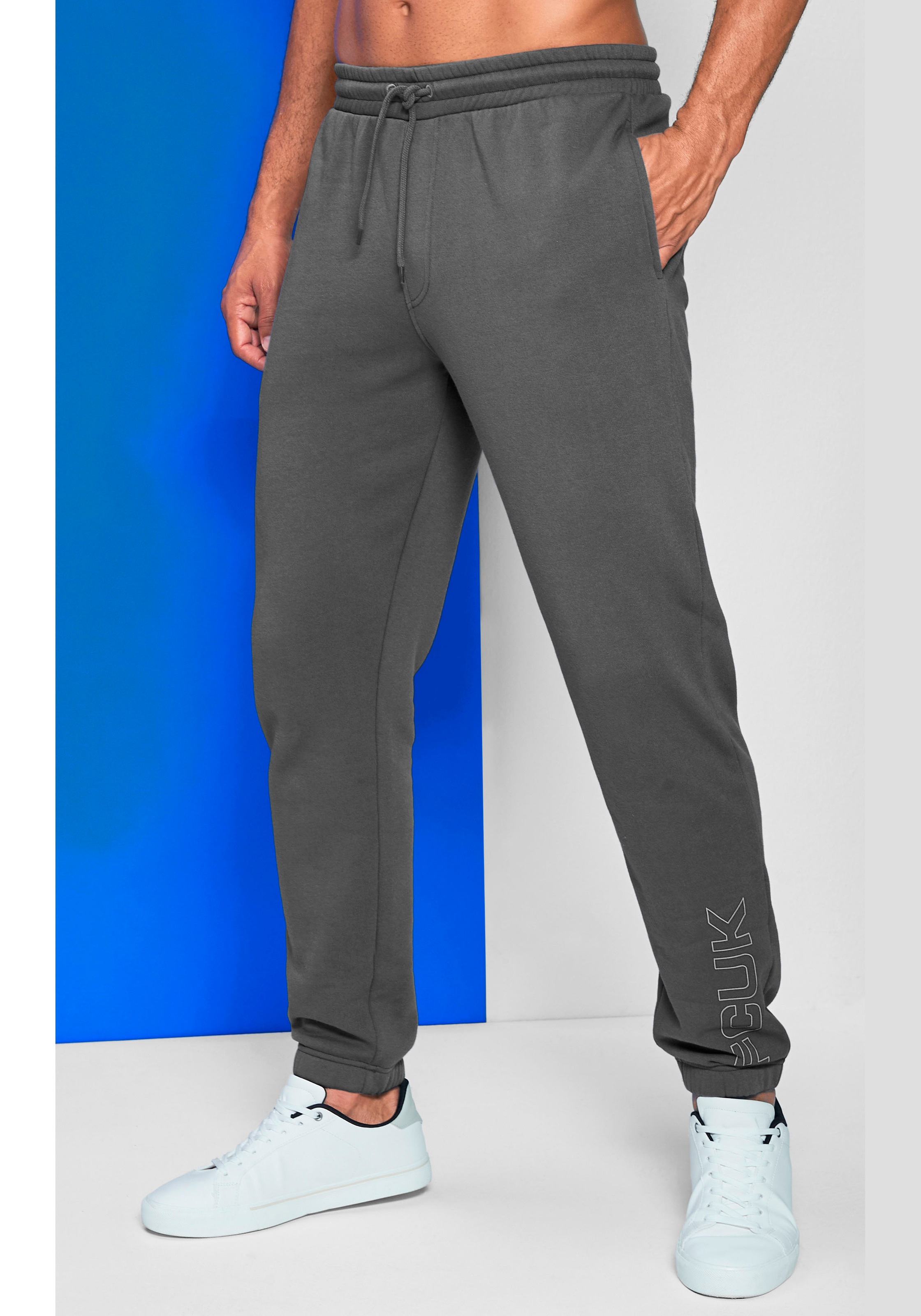 FCUK Sweathose, lange Jogginghose, mit Kordel, Relaxhose leichte Sweat-Qualtität