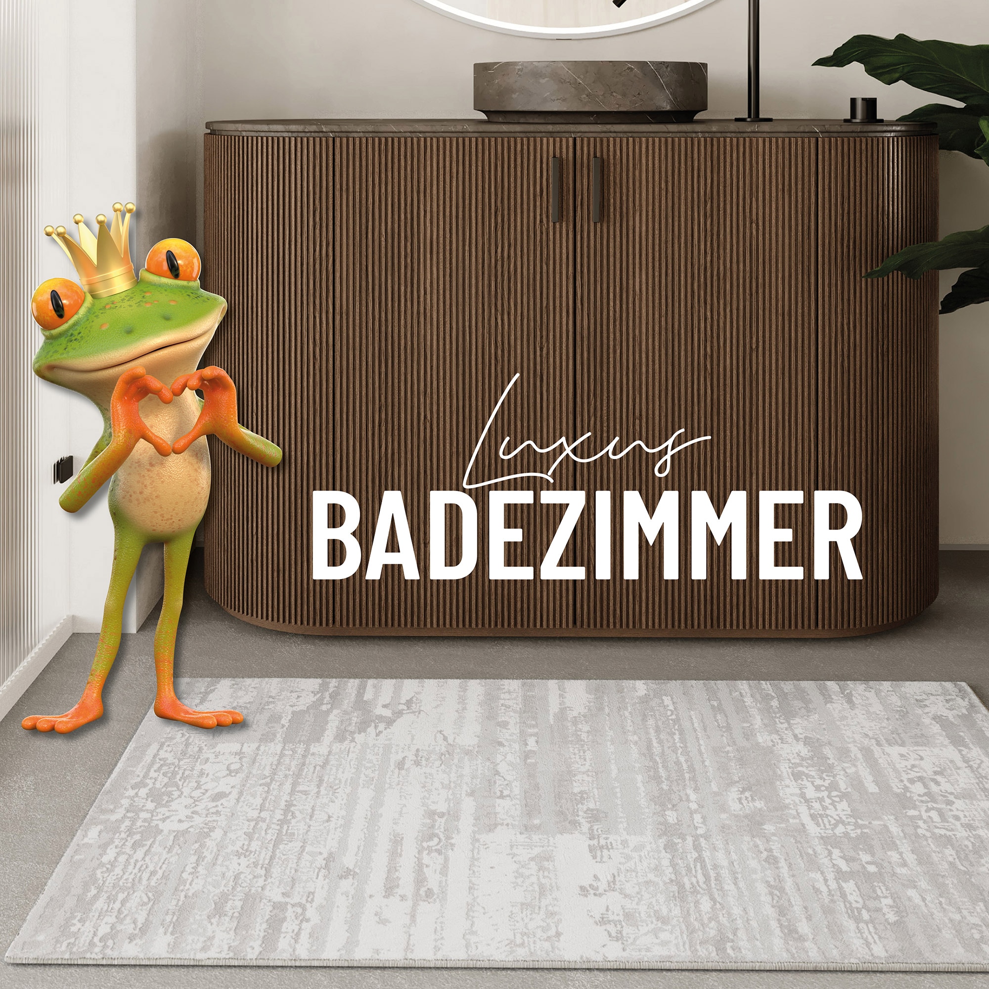 Wecon home Badematte »Mauri«, Vintage Design, waschbar, rutschfest, schnell trocknend, Badteppich