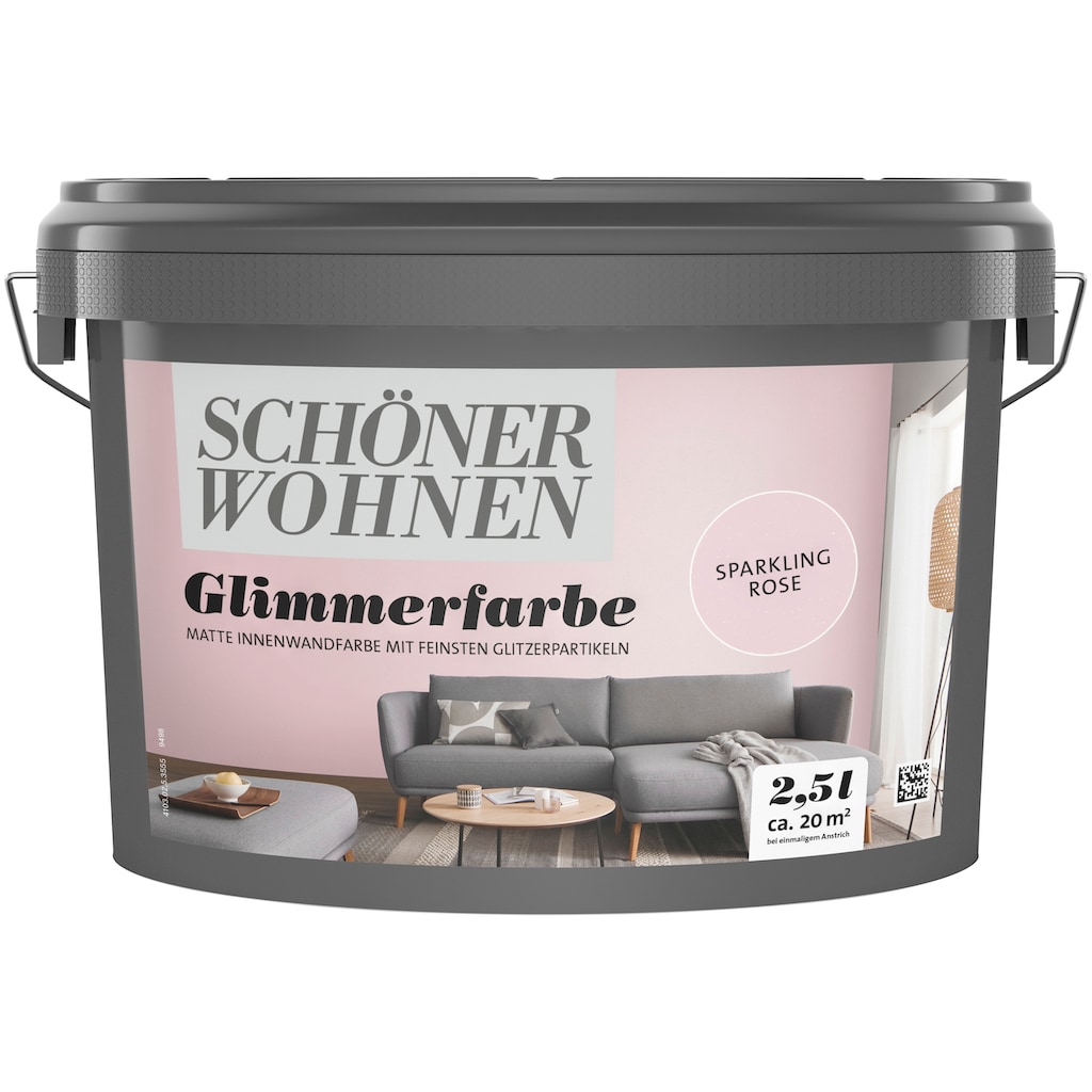 SCHÖNER WOHNEN FARBE Wand- und Deckenfarbe »Trendstruktur Glimmerfarbe«, 2,5 Liter, Wandfarbe mit funkelnden Glitzerpartikeln